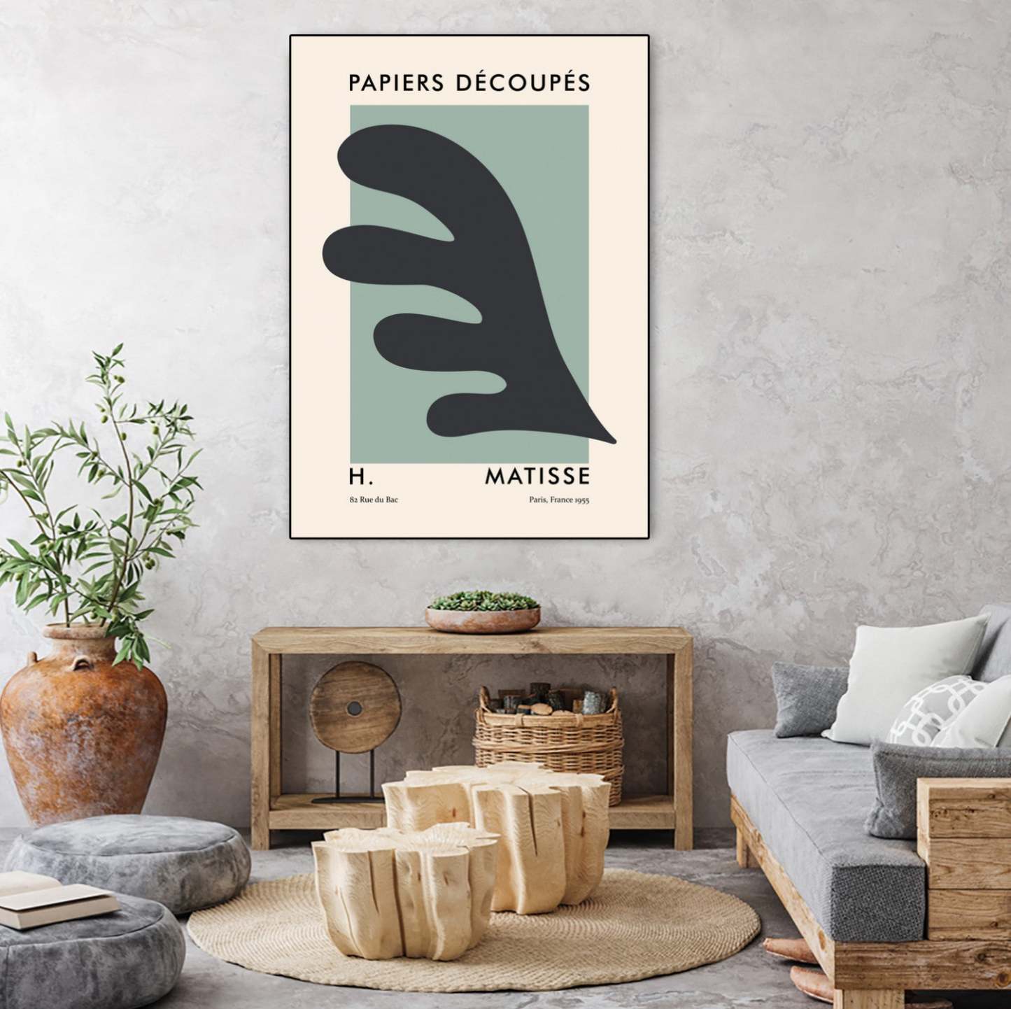 Papiers Découpés Vi Canvas Framed Black 24x32 Wall Art|Œuvre d’art murale sur toile encadrée noire « Papiers Découpés Vi » 24 x 32