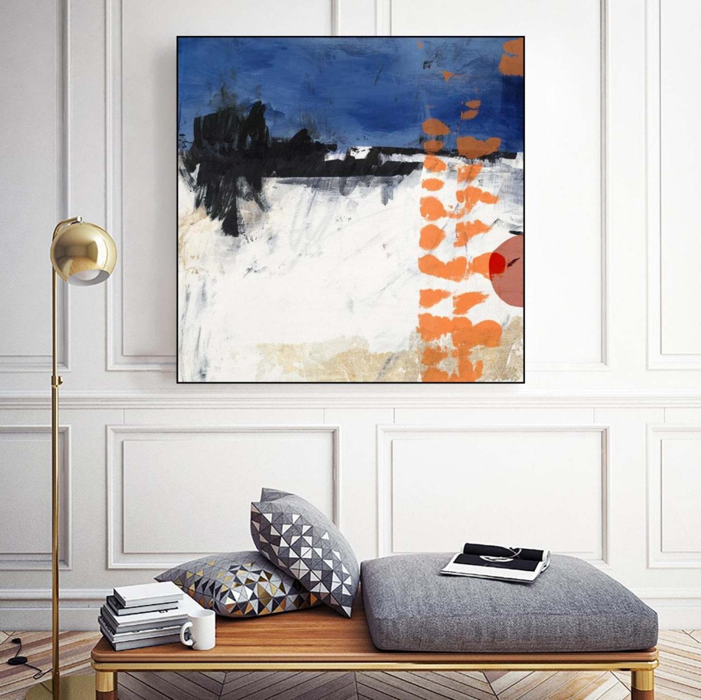 Midnight Rise Ii Canvas Framed Black 20x20 Wall Art|Œuvre d'art murale sur toile encadrée noire « Midnight Rise Ii » 20 x 20