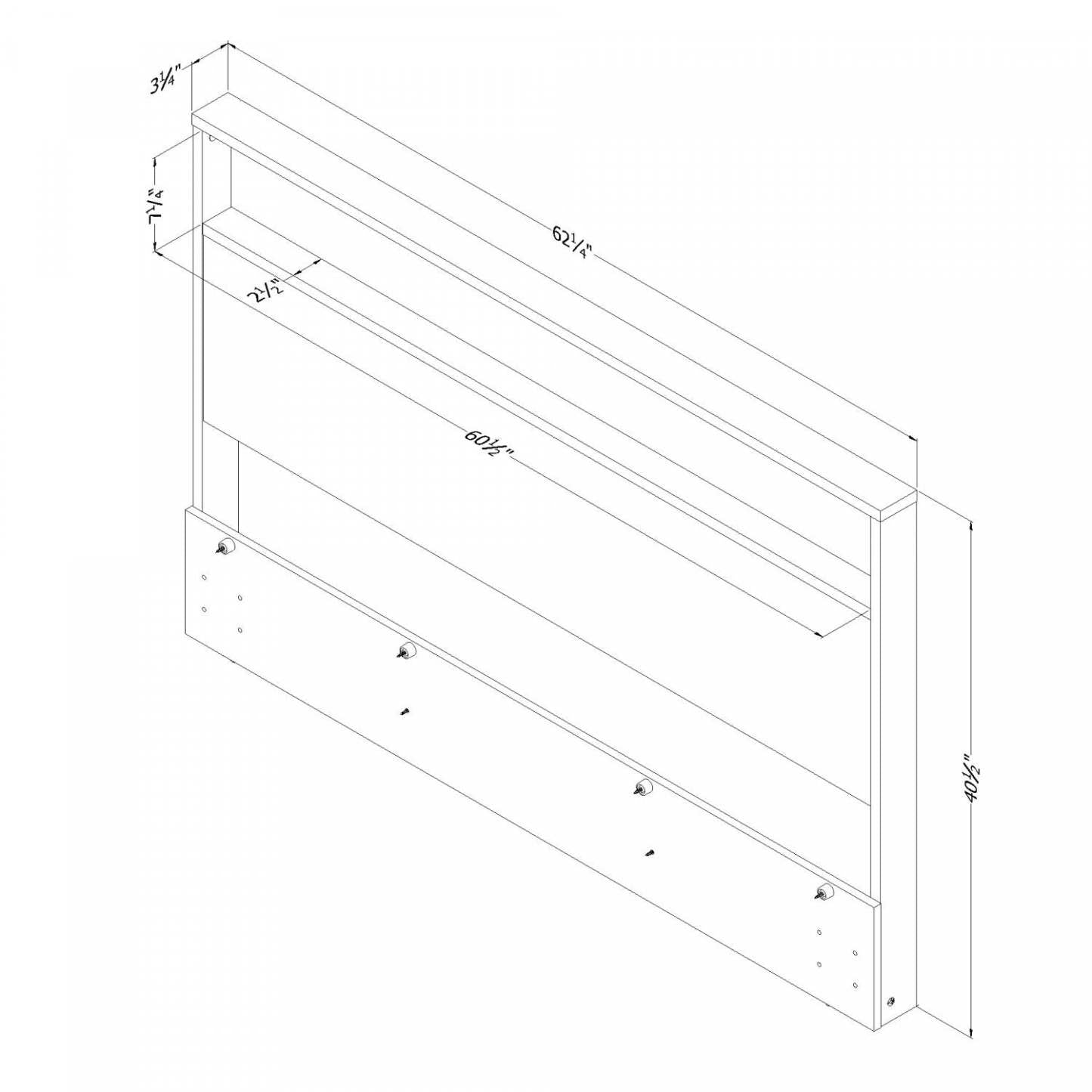 Tête de lit Fusion avec tablette de rangement - Chêne blanchi | Tête de lit Fusion avec tablette de rangement - chêne blanc