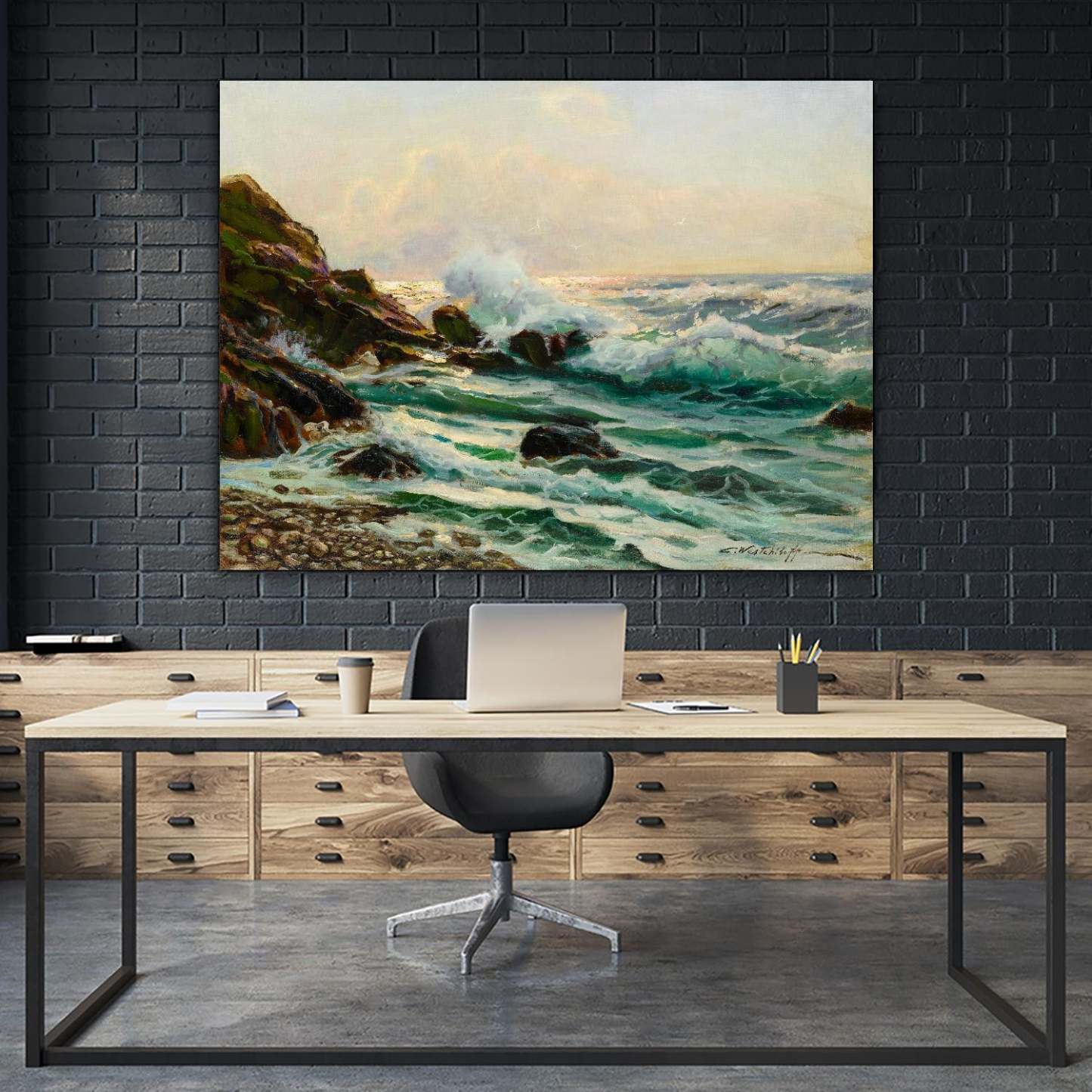 Main Seascape I Giant Art 72x54 Wall Art|Œuvre d’art murale Giant Art « Main Seascape I » 72 x 54