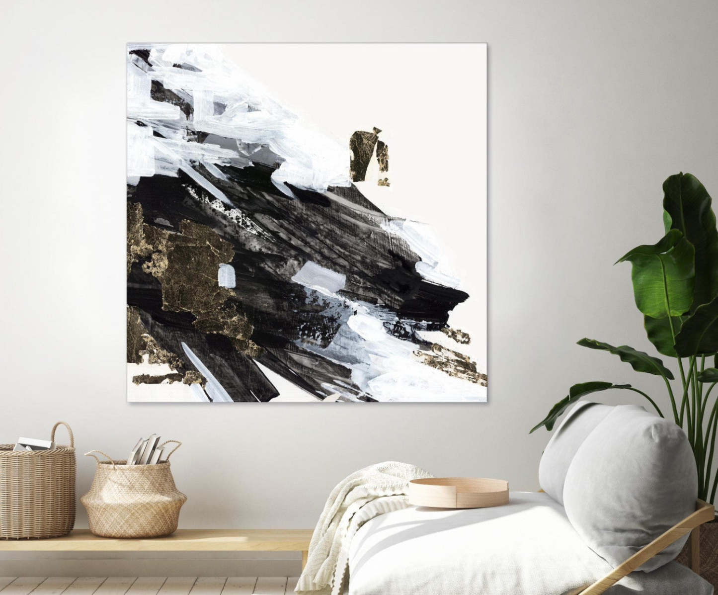 Œuvre d'art murale géante « Motion Waves » 72 x 72