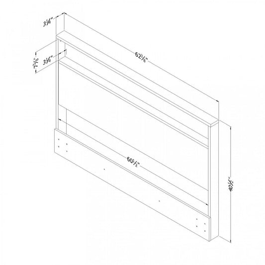 Tête de lit Holland Full/Queen avec étagère de rangement - Chêne noir|Tête de lit Holland avec tablette de rangement - chêne noir