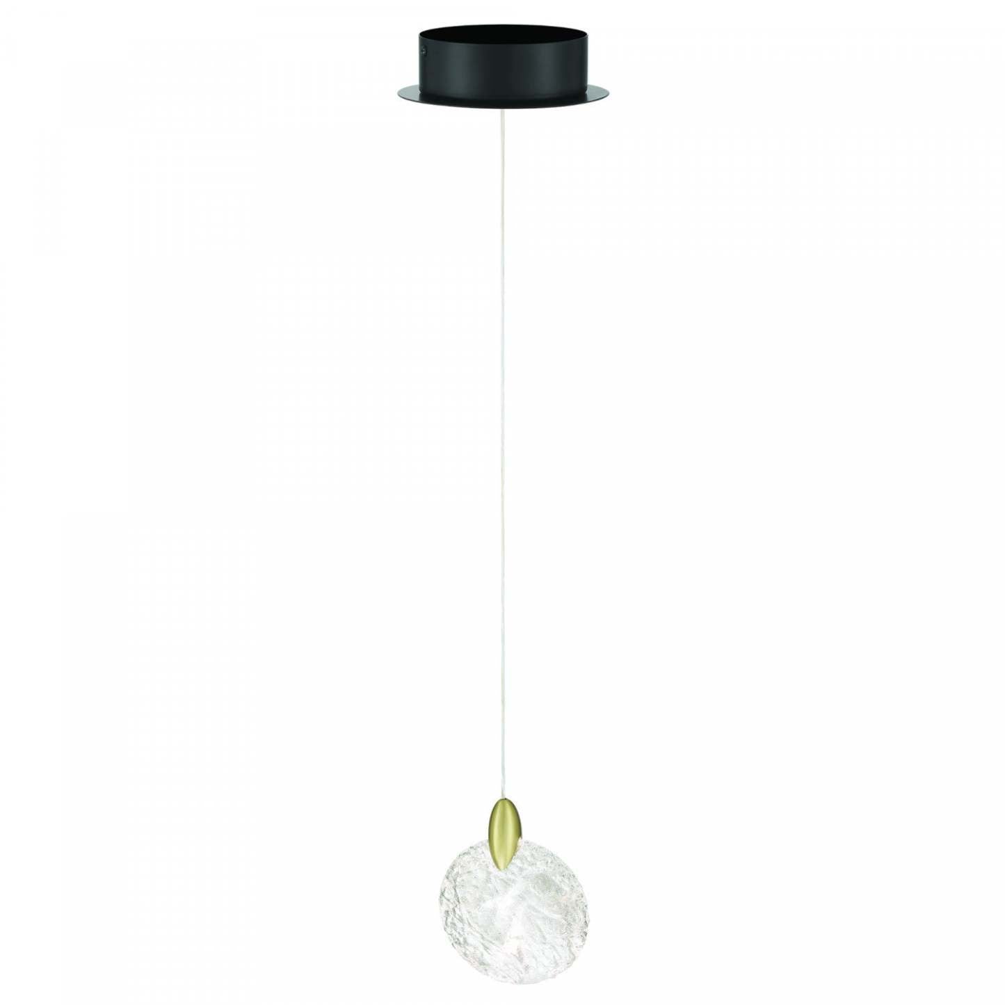 Snowflake 1 Light Integrated Led Pendant, Satin Brass Lamp | Suspension A 1 lampe A Del Integrees Snowflake, Laiton Satine