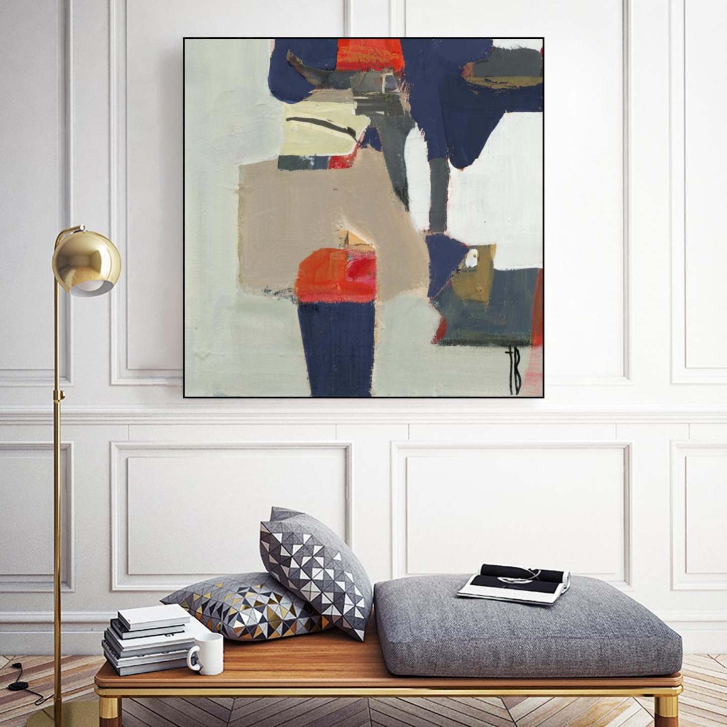 Orange Crush V9 Canvas Framed Black 20x20 Wall Art|Œuvre d'art murale sur toile encadrée noire « Orange Crush V9 » 20 x 20