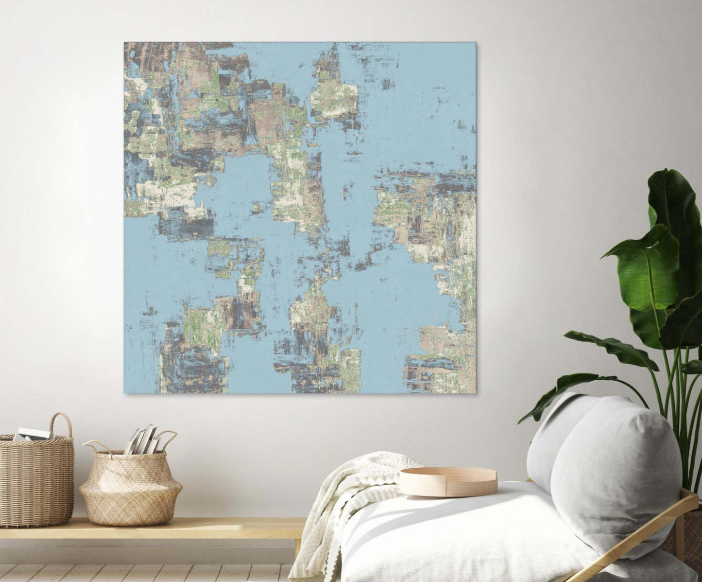 Œuvre d'art murale géante « Memory Block II » 72 x 72