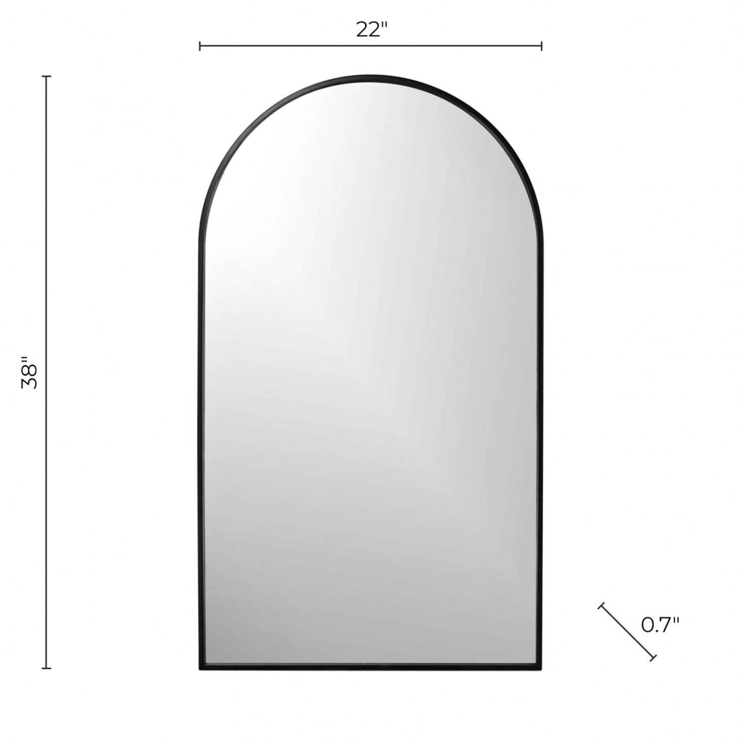 Miroir Juliet Arch Noir 22 x 38|Miroir arqué Juliet noir 22 x 38