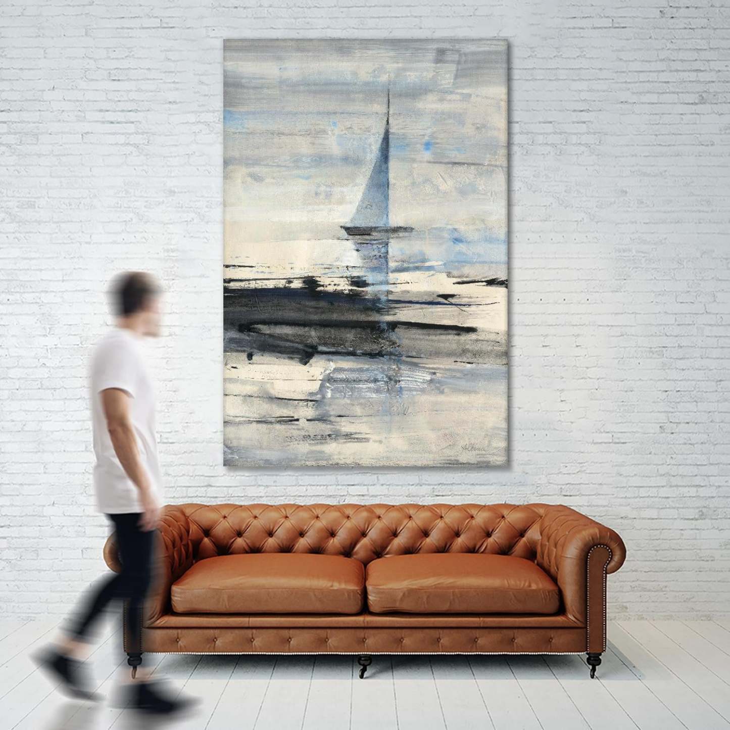 Œuvre d'art murale géante « Sailing » 72 x 48