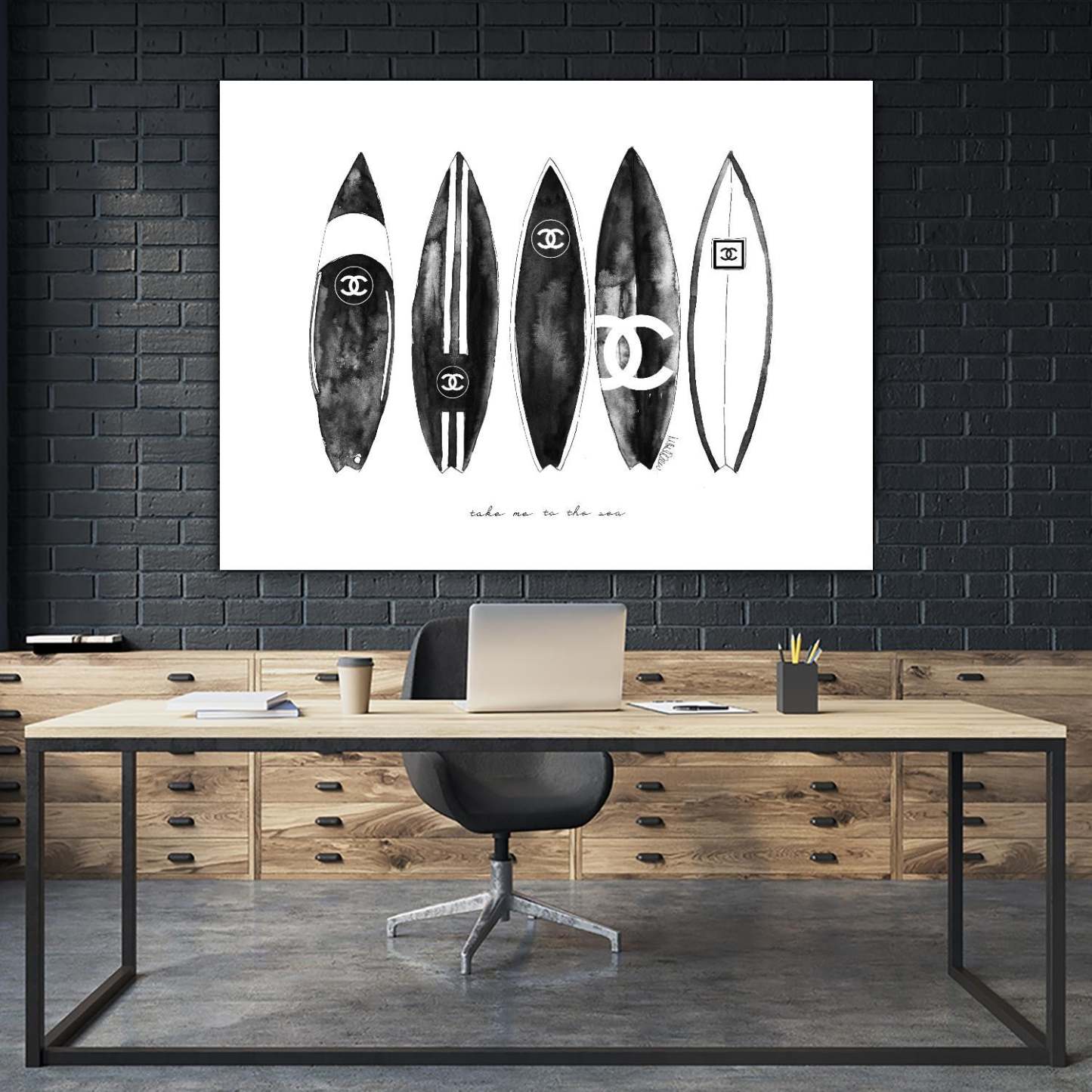 Surf Paysage Giant Art 72x54 Wall Art|Œuvre d'art murale Giant Art « Surf Landscape » 72 x 54