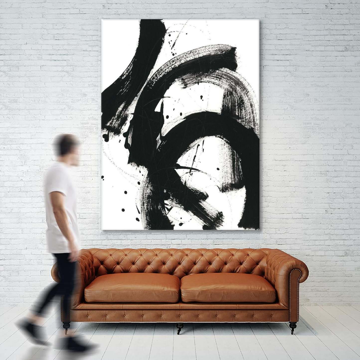 Œuvre d'art murale géante « Onyx Gesture II » 72 x 54