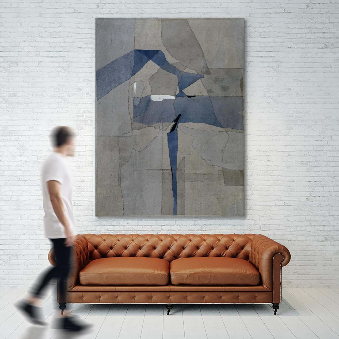 Œuvre d'art murale géante « Survivor Puzzle » 72 x 54