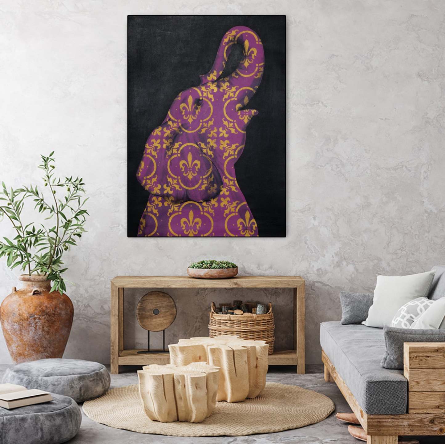 Œuvre d'art murale sur toile encadrée noire « Zoo Celebration I » 24 x 32