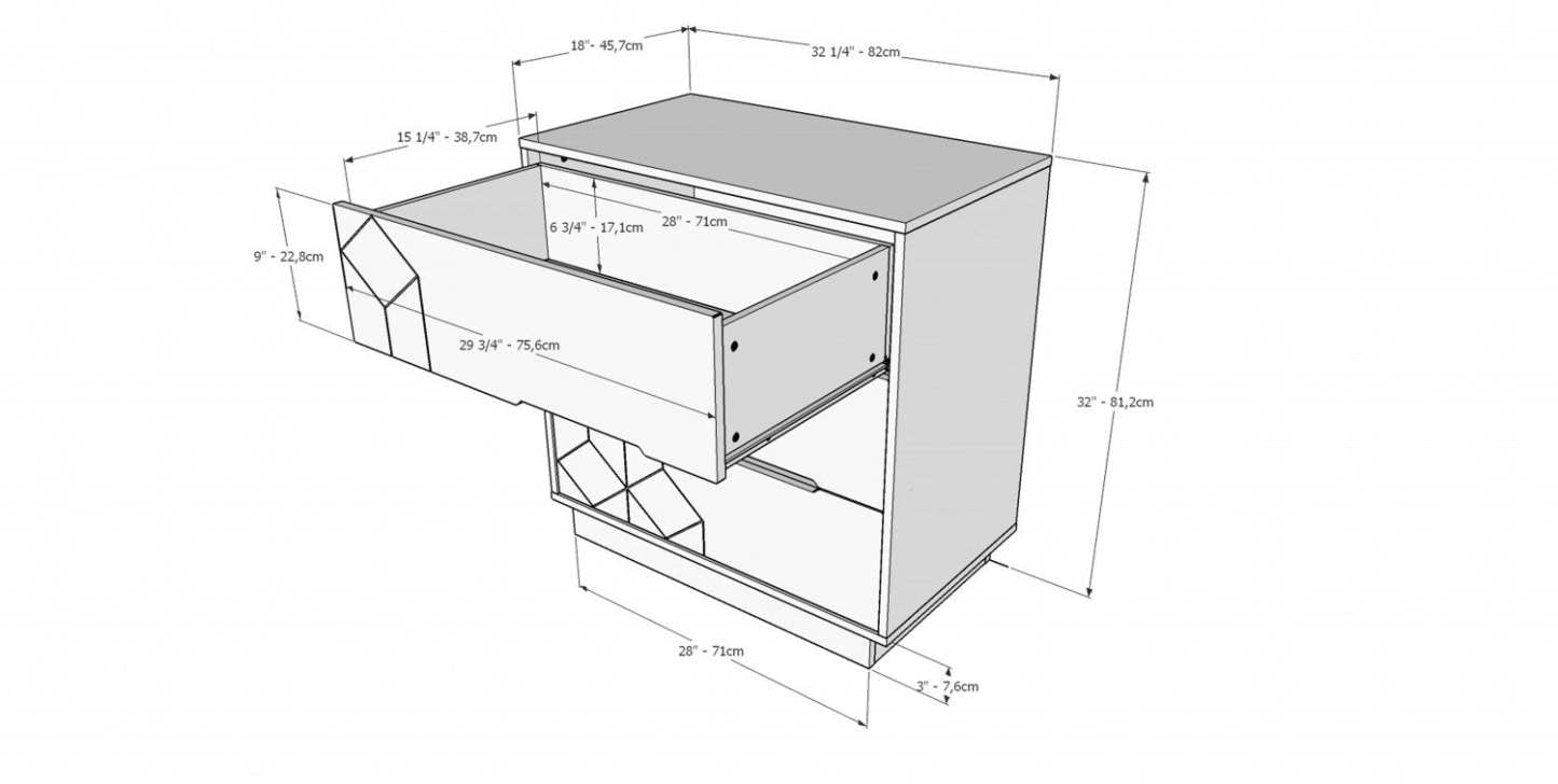 Commode à 3 tiroirs Nordika - Blanc | Commode verticale Nordika à 3 tiroirs - blanche | D08HWFX0