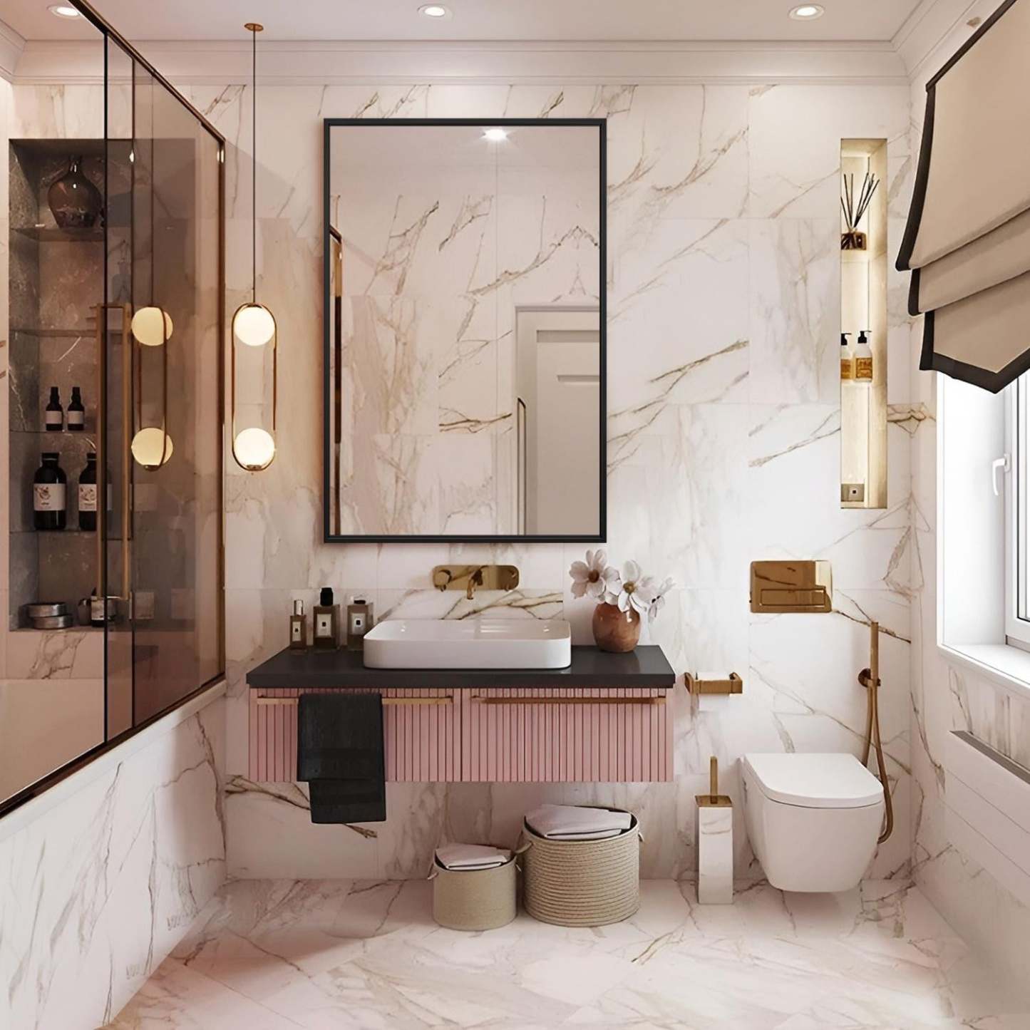 Arcus 24 X 36 Hand Crafted Linear Rectangular Mirror - Noir|Miroir rectangulaire linéaire Arcus 24 po x 36 po fabriqué à la main - noir