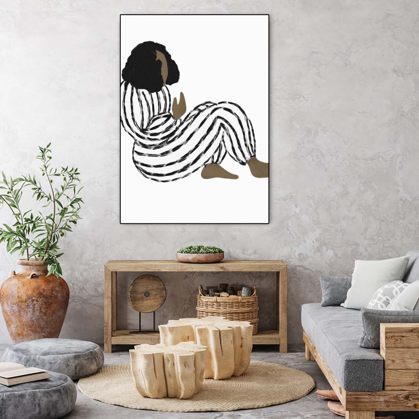 Form Vi Canvas Framed Black 30x40 Wall Art|Œuvre d'art murale sur toile encadrée noire « Form Vi » 30 x 40