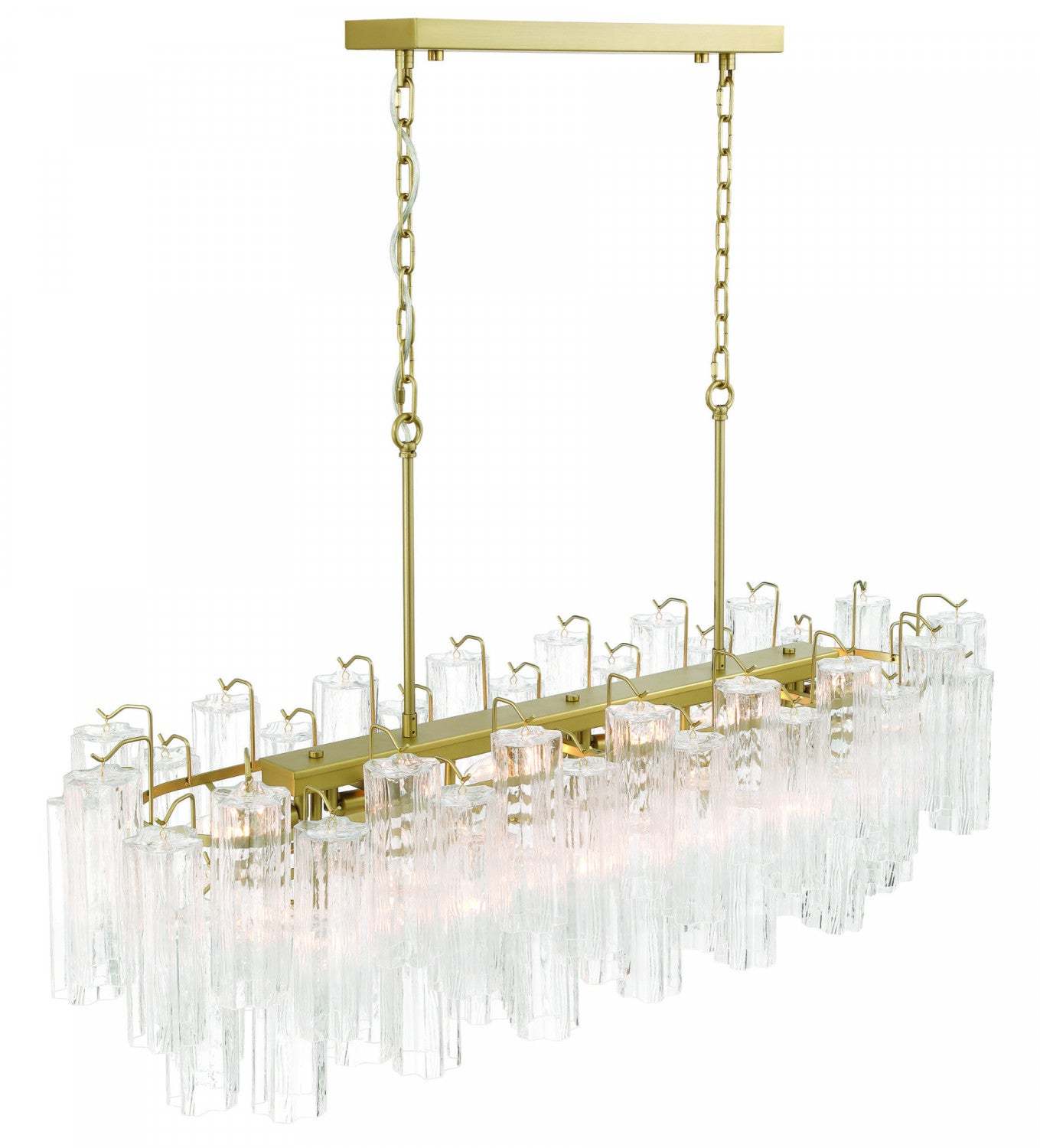 Sophia 16 Light Island, Laiton Avec Verre Incolore De Style Tronchi Lampe | Suspension D'ilot A 16 lampes Sophia, Laiton Avec Verre Incolore De Style Tronchi