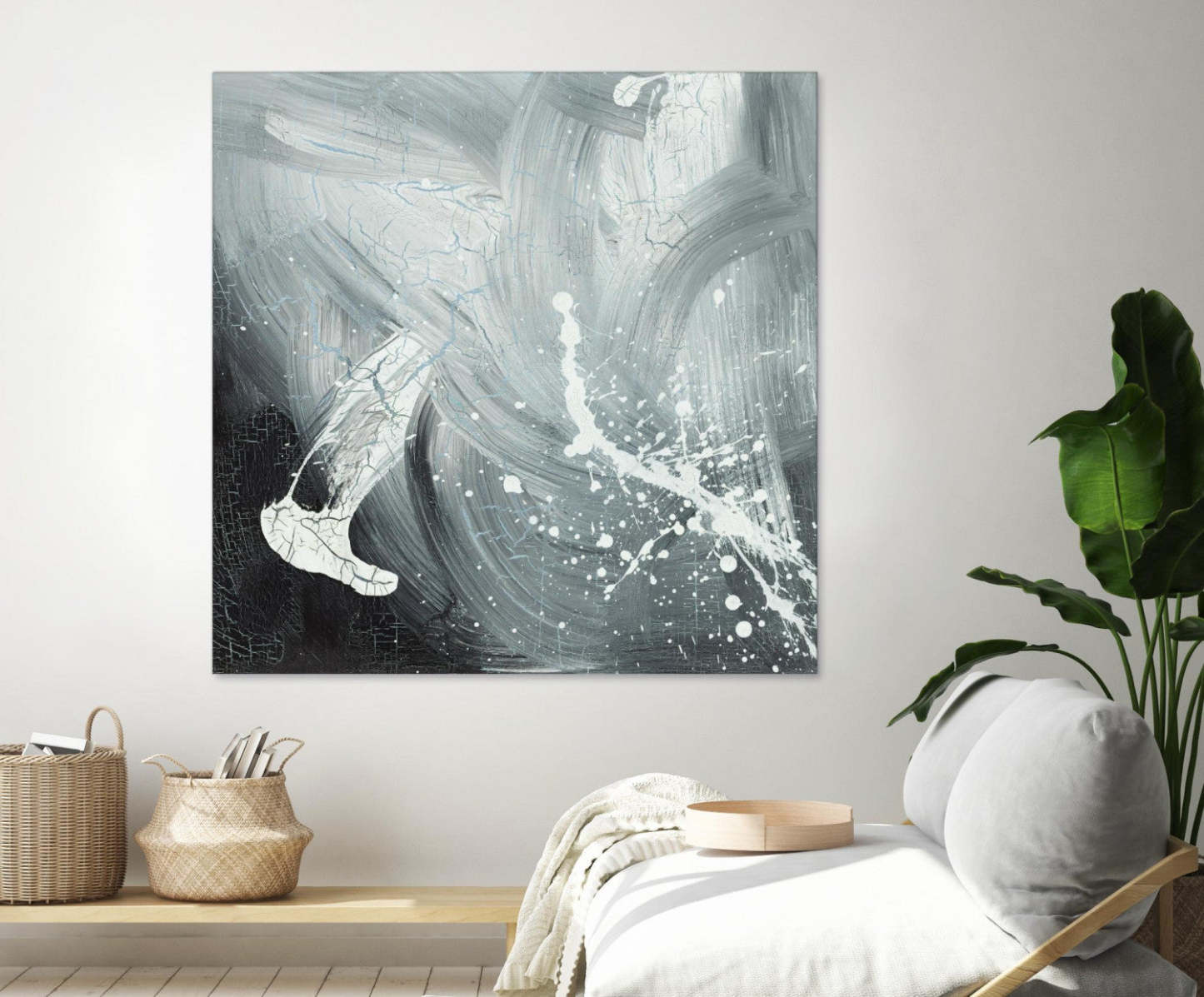 Œuvre d'art murale géante « Petrify VIII » 72 x 72