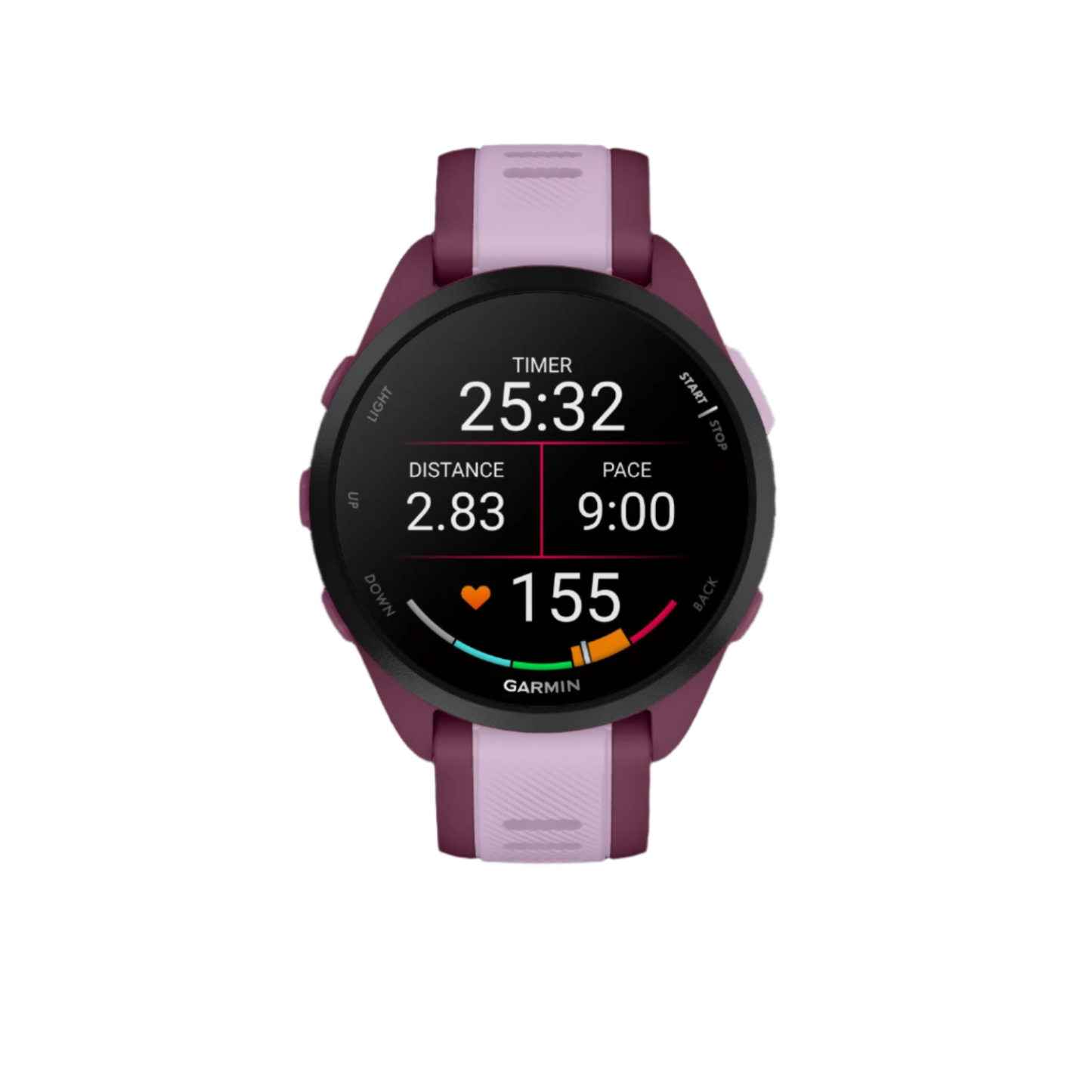 Garmin Forerunner® 165 Montre Gps Intelligente - Suivi De La Santé Avec Écran Amoled - Baie/lilas