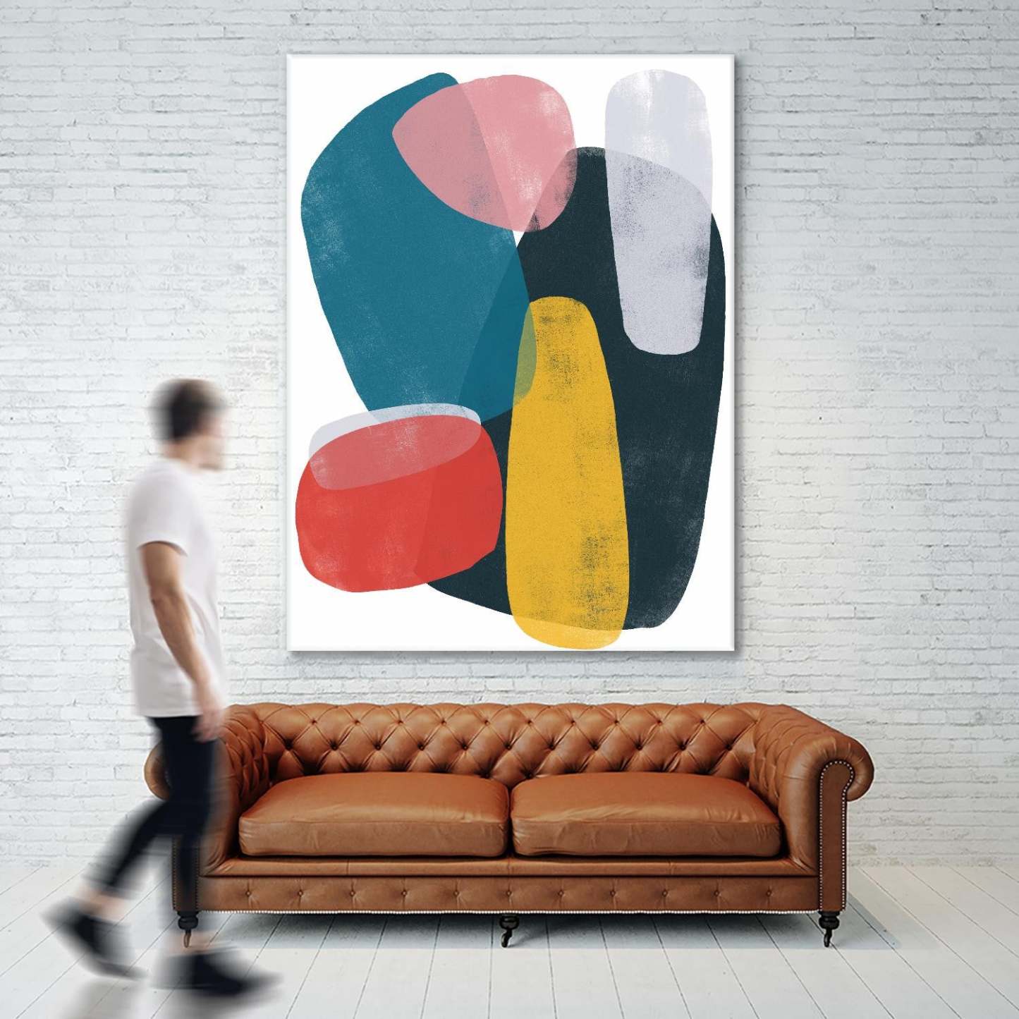 Œuvre d'art murale géante « Orbital Fixture II » 72 x 54