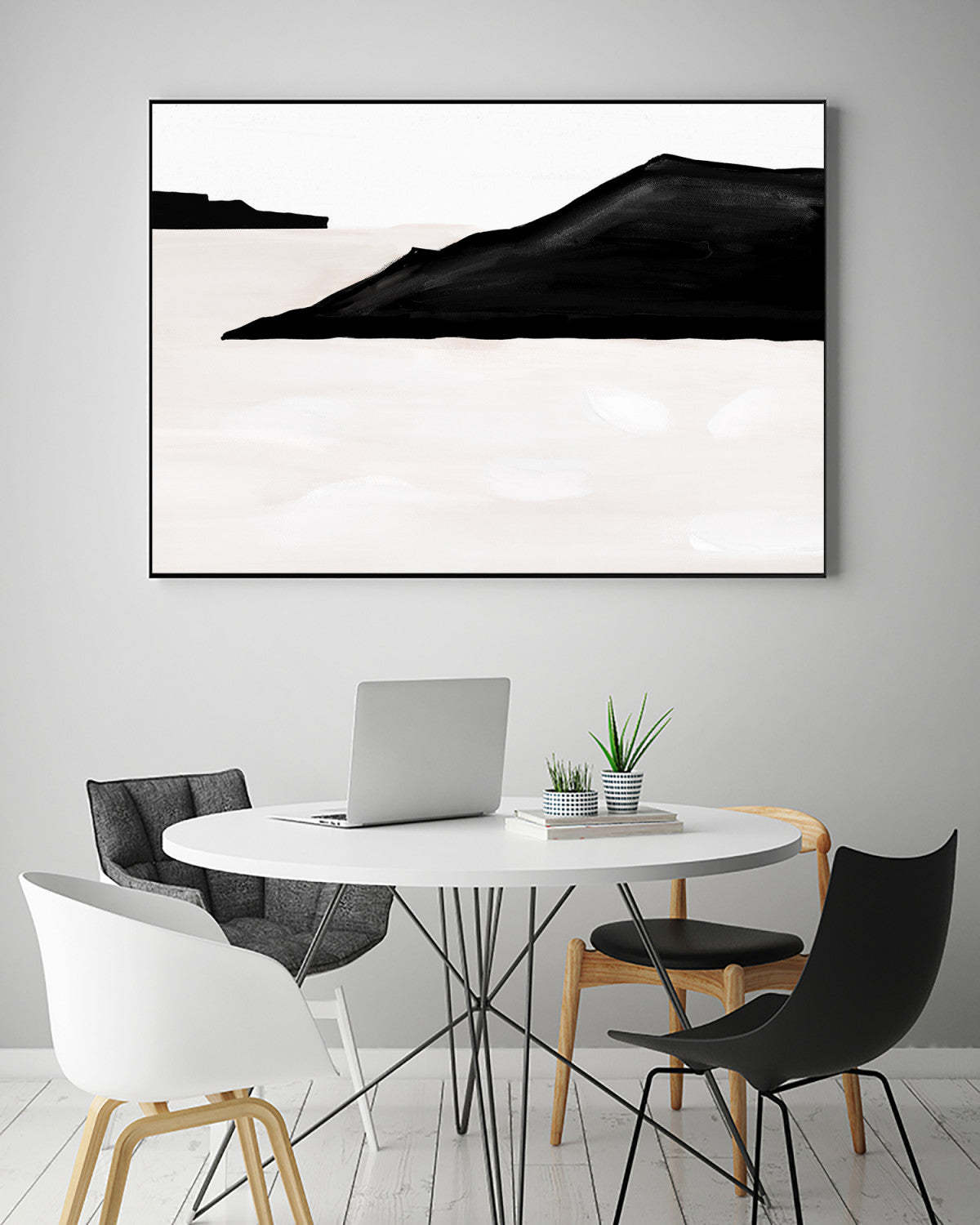 Black Mountains Canvas Framed Black 36x24 Wall Art|Œuvre d'art murale sur toile encadrée noire « Black Mountains » 36 x 24