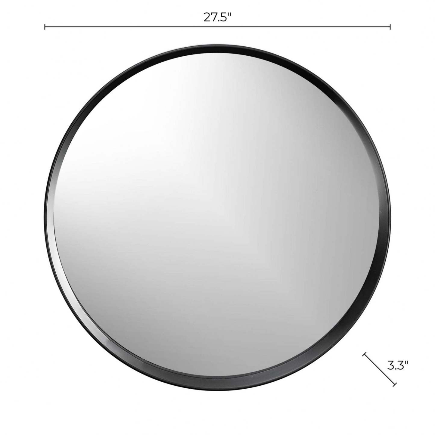 Parsons Round Black Mirror|Miroir rond Parsons noir