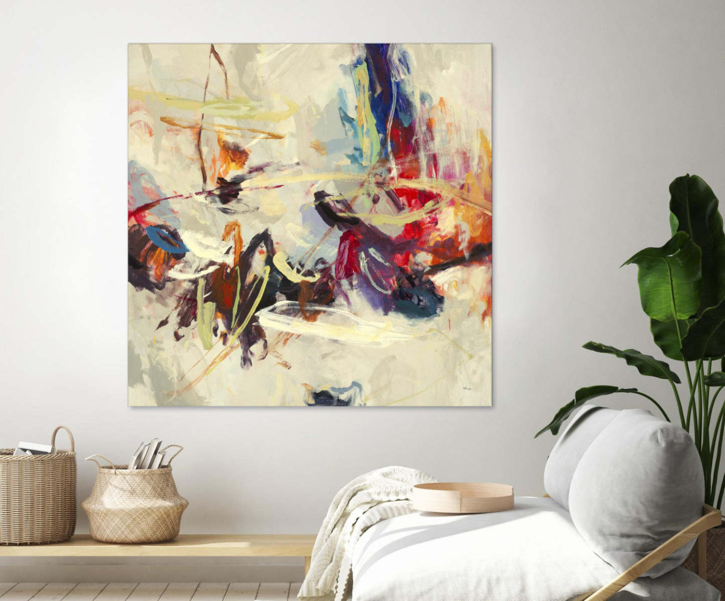 Œuvre d'art murale géante « Positive Energy III » 72 x 72