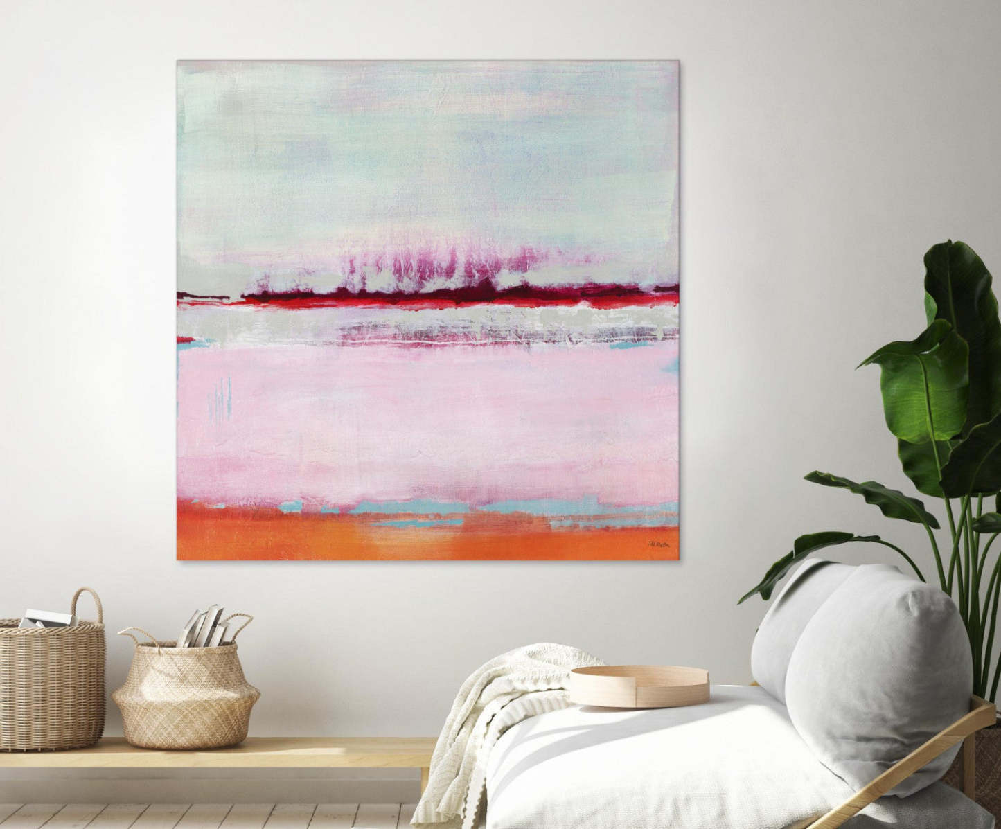 Persimmon Jump Ii Giant Art 54x54 Wall Art|Œuvre d'art murale Giant Art « Persimmon Jump Ii » 54 x 54