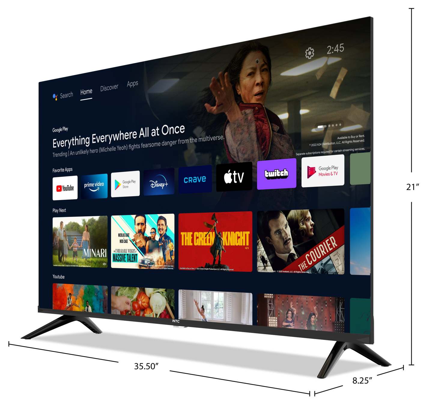 Téléviseur Android intelligent NTC 40 HD 1080p | Téléviseur intelligent NTC HD 1080p de 40 po avec AndroidTVMC