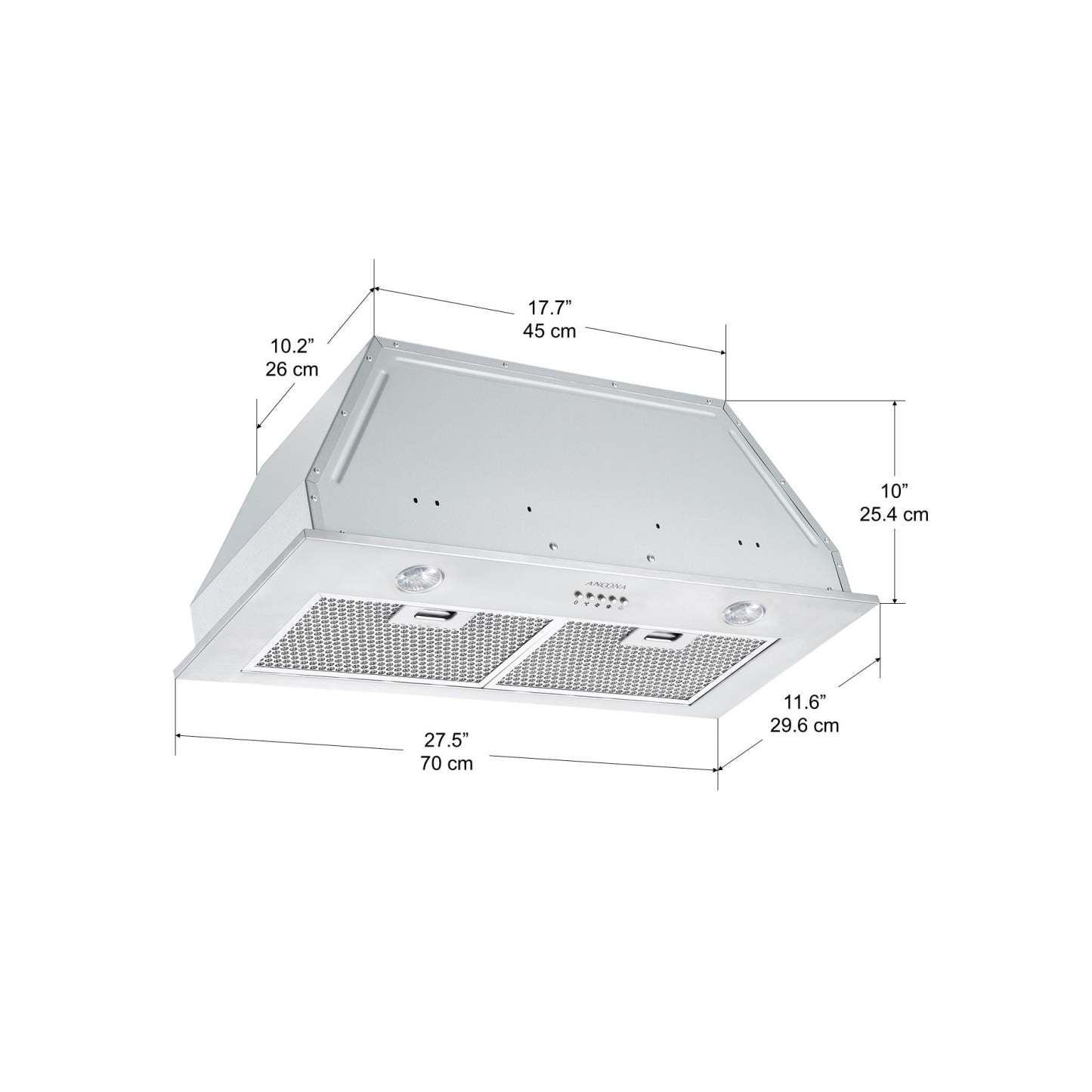 Hotte de cuisinière encastrée à conduit Ancona B328D 28 - AN-1320 | Hotte de cuisinière encastrée à conduit B328D d'Ancona de 28 po - AN-1320 | D77GCNNW