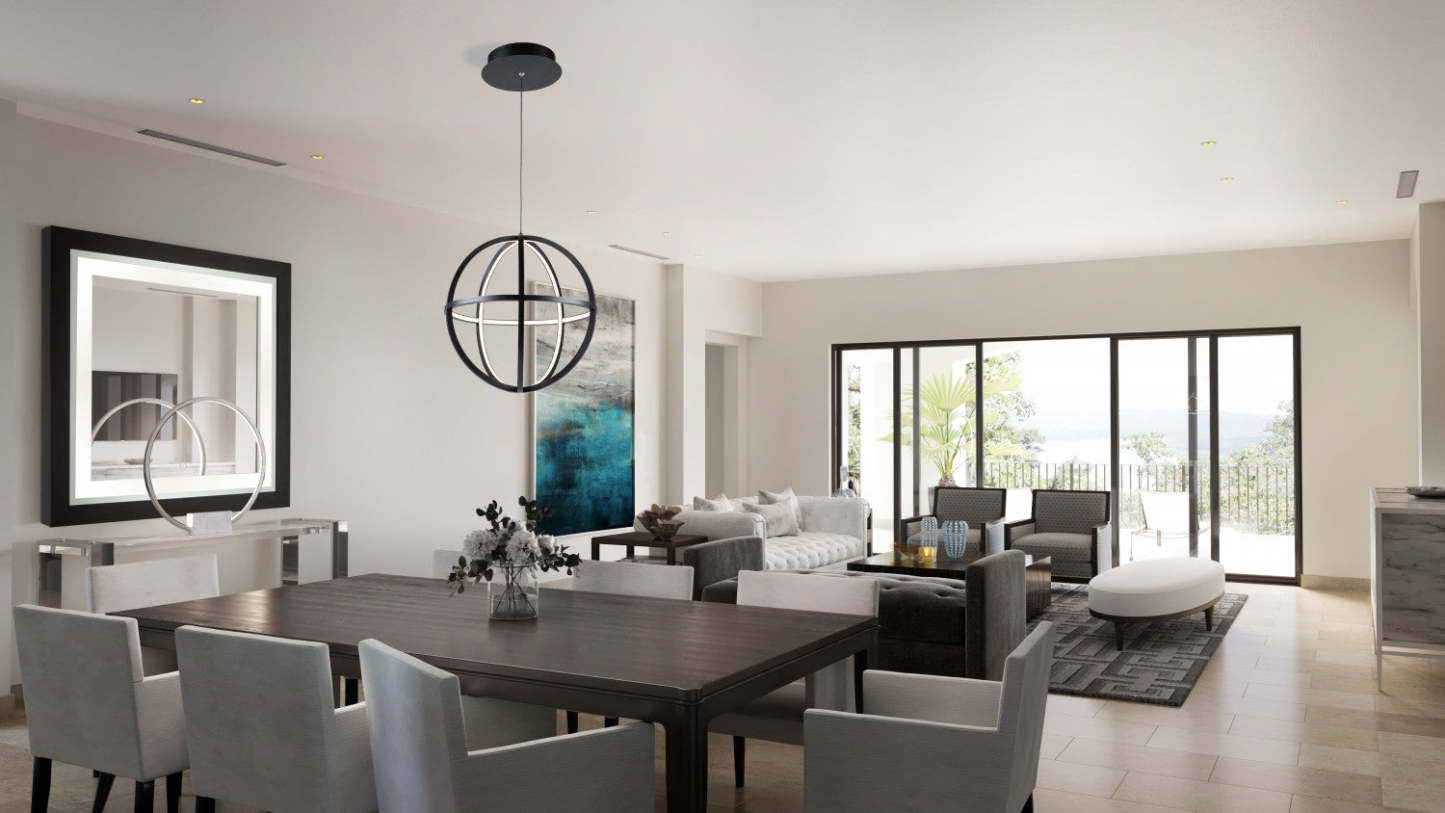 Petit lustre orbe à DEL Céleste 35 W | Petit lustre orbe Céleste à DEL de 35 W | D06HK1QP