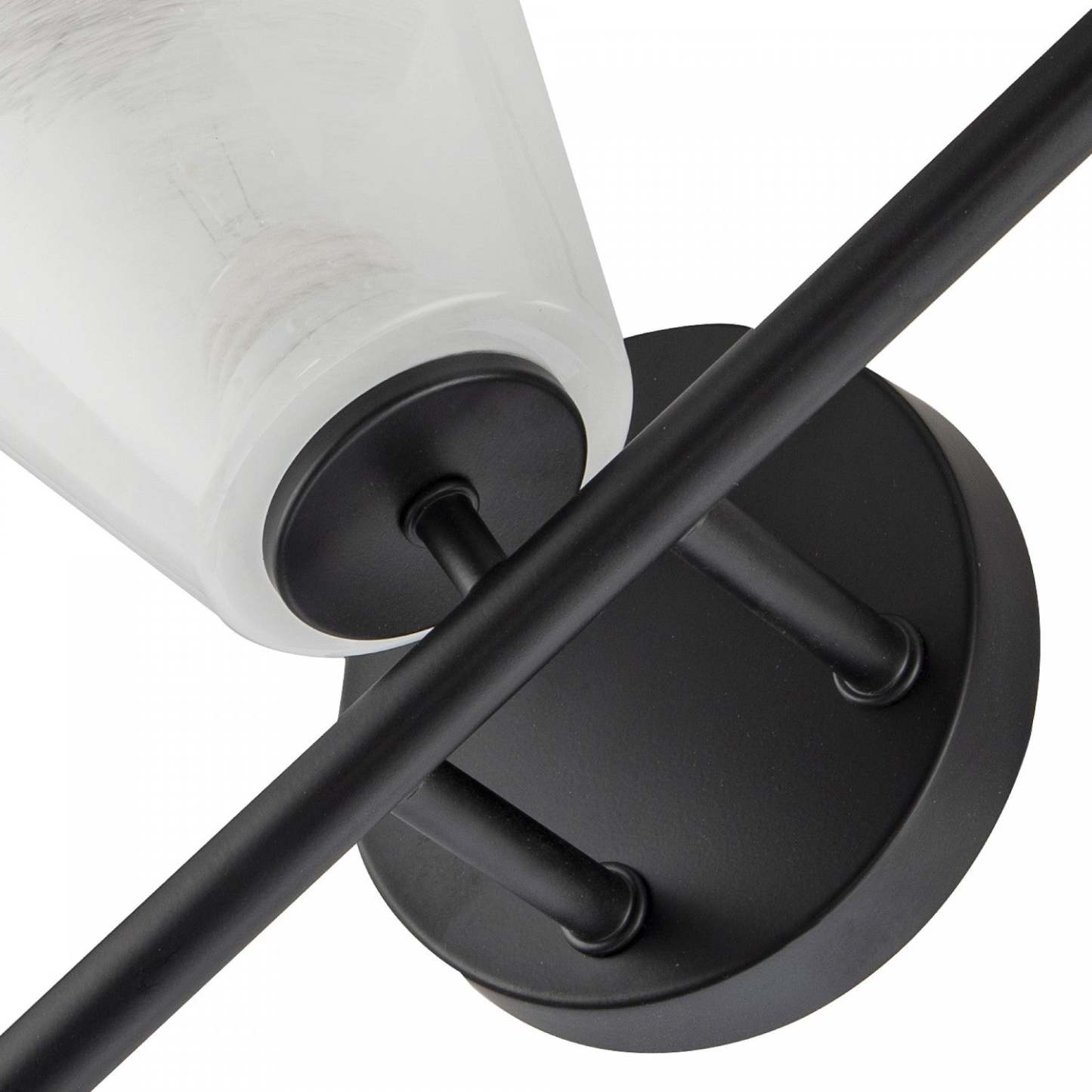 Meuble-lavabo de salle de bain à 4 lumières Brooke, noir avec lampe en verrerie blanche vaporeuse | Luminaire De Salle De Bain A 4 lampes Brooke, Noir Avec Verre Blanc Vaporeux