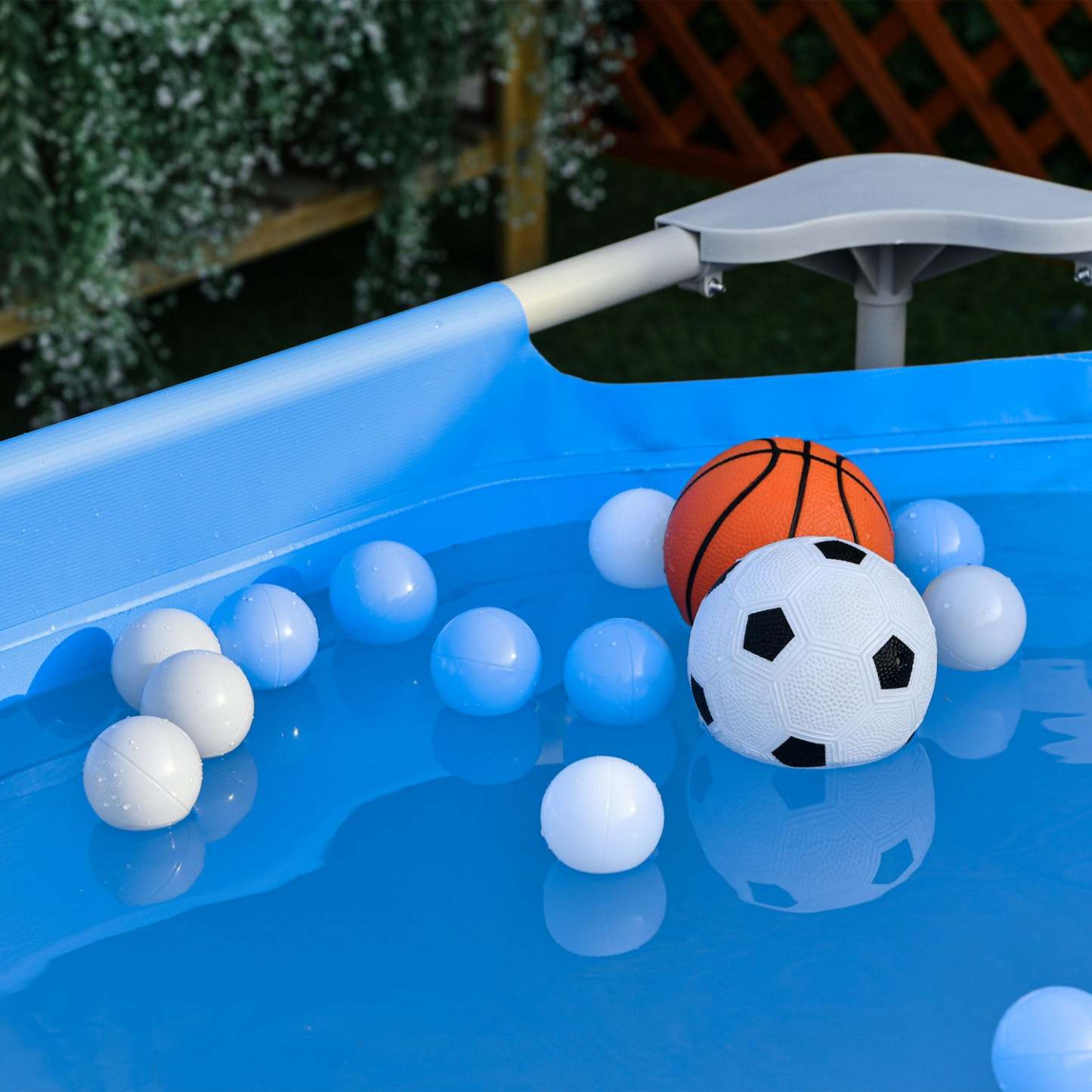 Outsunny 8,3' X 5' X 26” Cadre de piscine hors sol, bleu