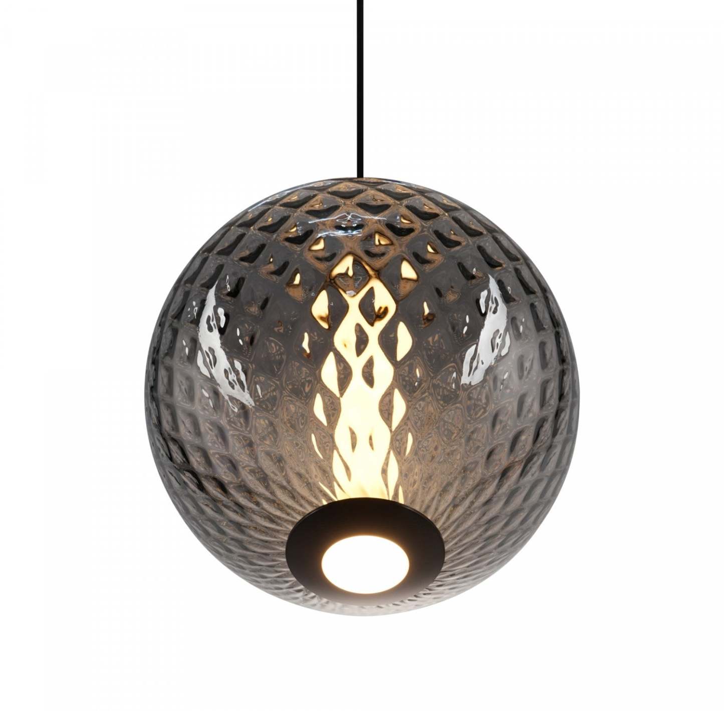 Suspension LED intégrée Celeste 12, fumée avec lampe en verrerie diamant | Suspension A Del Integrees Celeste De 12 po, Fume Avec Verre Diamante