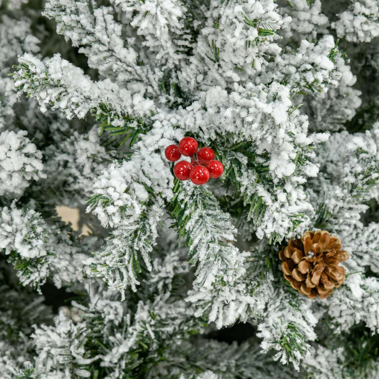 Homcom Arbre De Noël Artificiel De Neige De 9 pieds Avec Pomme De Pin, Baies Rouges|Homcom Arbre De Noël Artificiel De Neige De 9 Pieds