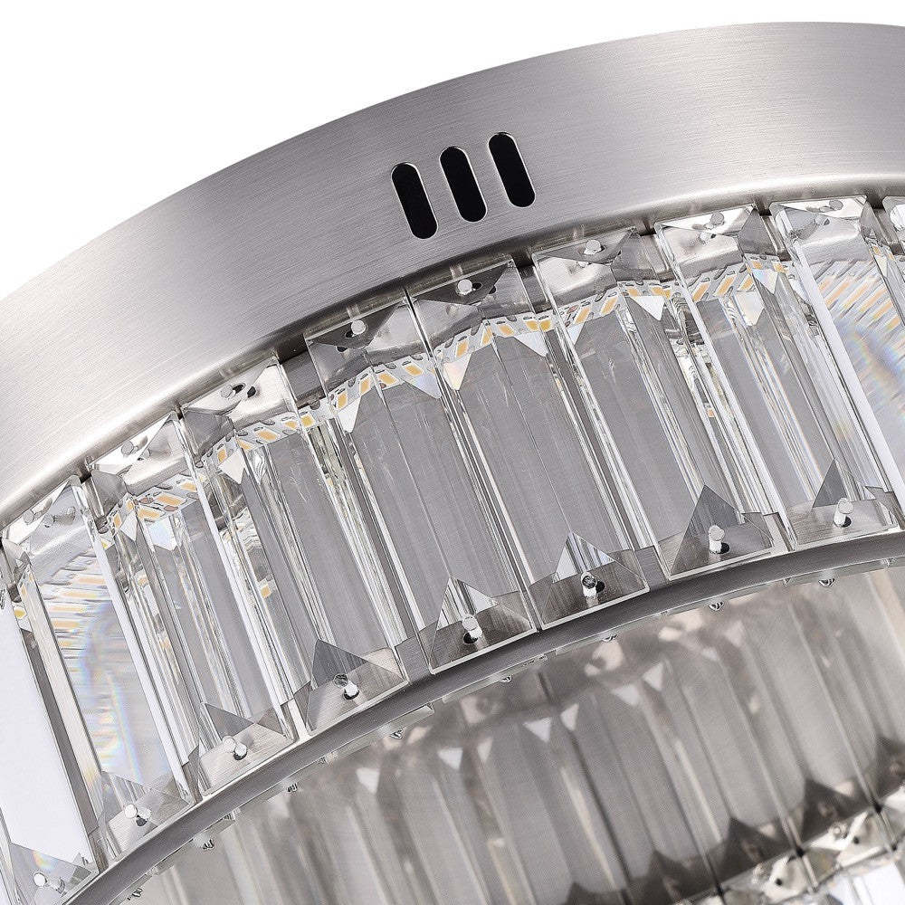 Stella One-Tier LED Satin Nickel Flush Mount|Plafonnier affleuré à 1 niveau Stella nickel satiné à DEL|D06HXRK8