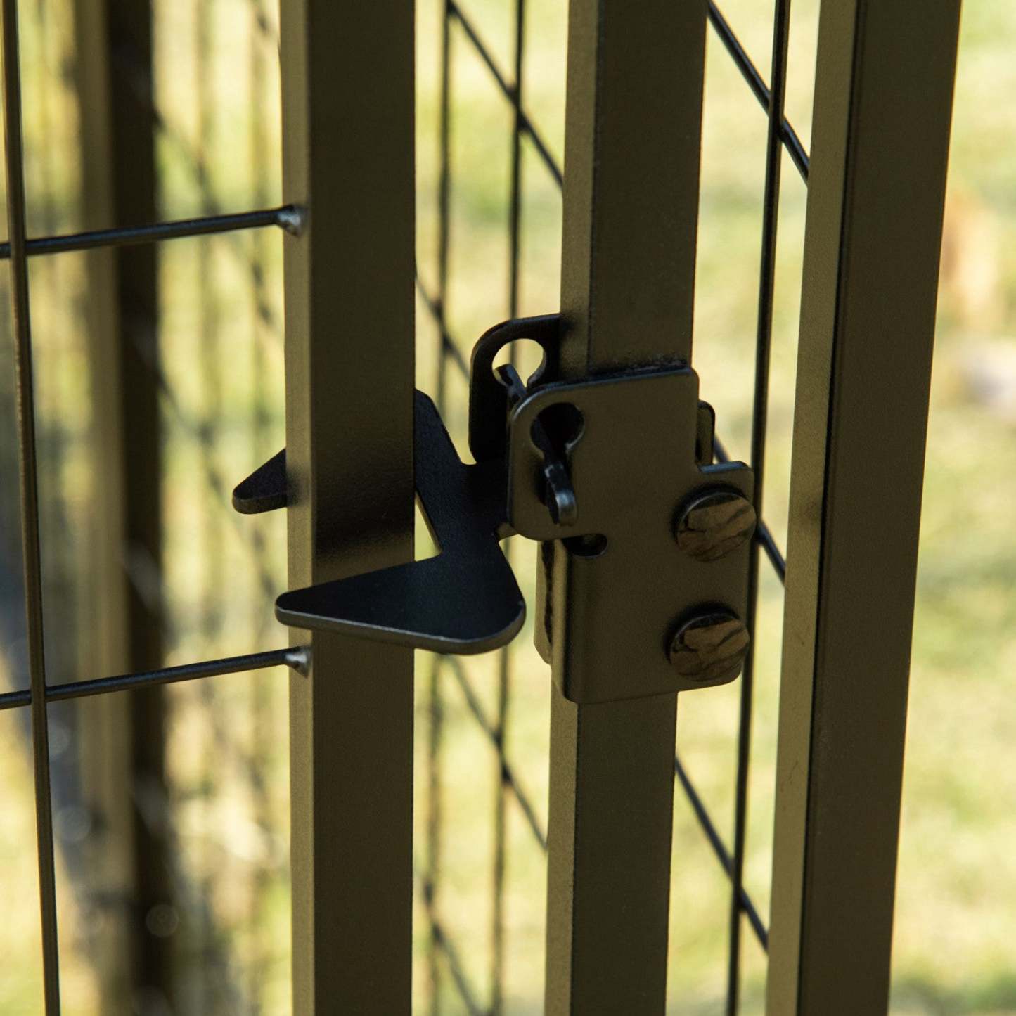 Pawhut Niche Pour Chien À L'Extérieur, Clôture En Acier Soudé, Parc Pour Animaux Verrouillable, Avec