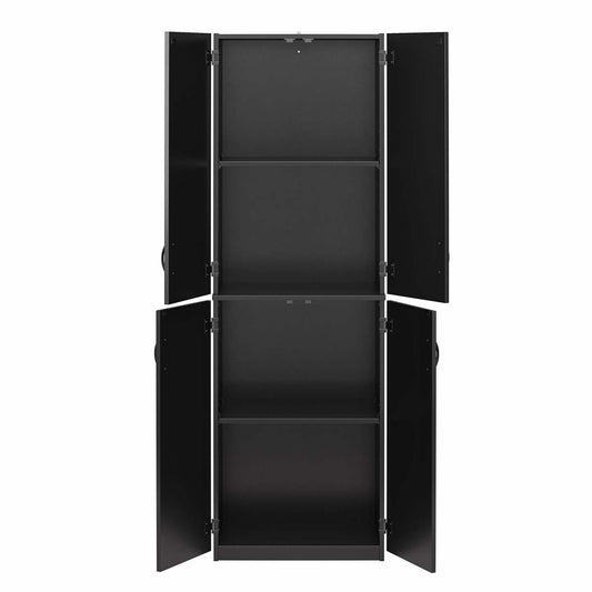 Ameriwood Home 72 4-Door Storage Cabinet - Noir|Armoire de rangement Ameriwood Home de 72 po à 4 portes - noire