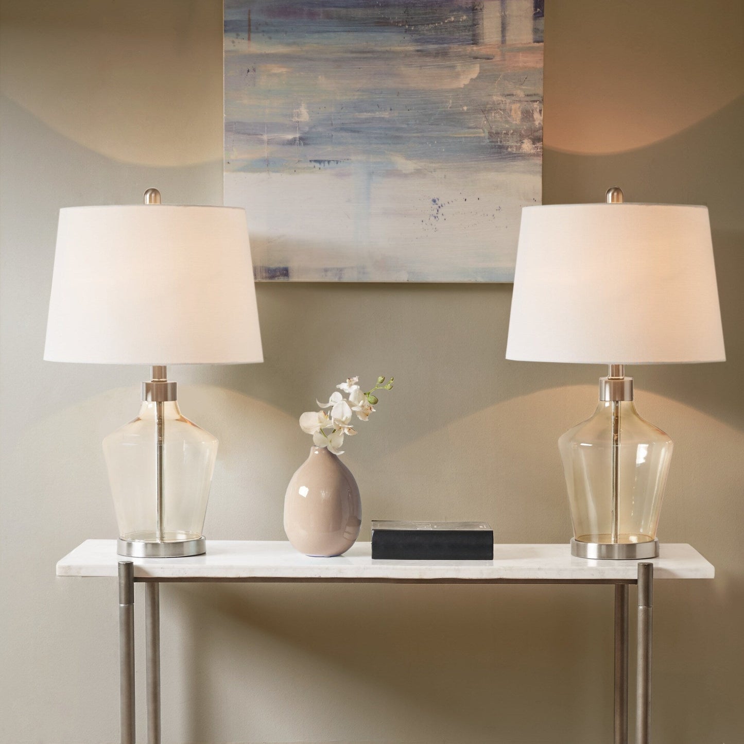 Lampe de table angulaire en verre 510 Design Harmony, lot de 2