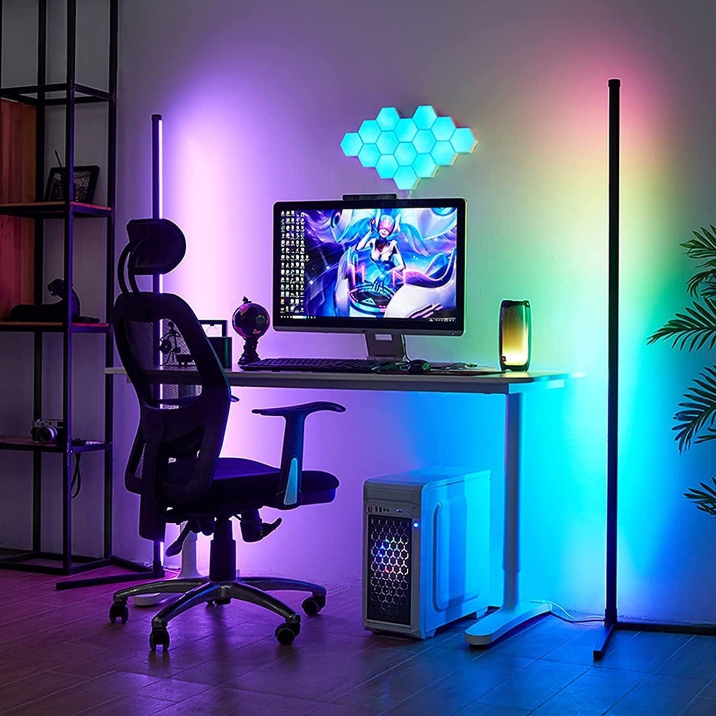 Lampadaire d'angle minimaliste LED en métal RGB 55