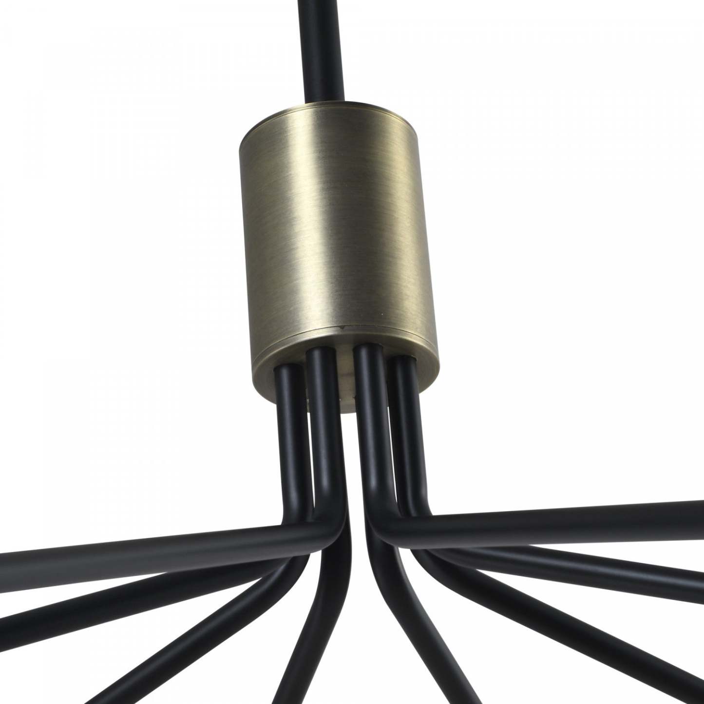 Lustre Crema à 8 lumières 34,25, noir, laiton brossé avec lampe en verre de style albâtre | Lustre A 8 lampes Crema De 34,25 po, Noir, Laiton Brosse Avec Verre Genre Albatre