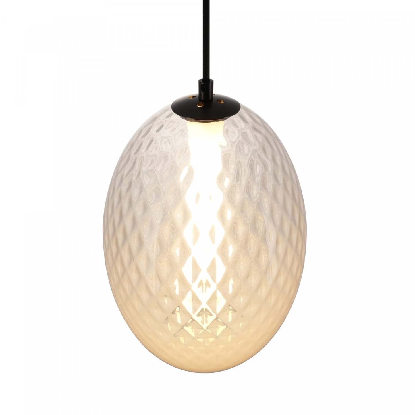 Suspension LED intégrée Celeste 10, blanche avec lampe en verrerie diamant | Suspension A Del Integrees Celeste De 10 po, Blanche Avec Verre Diamante