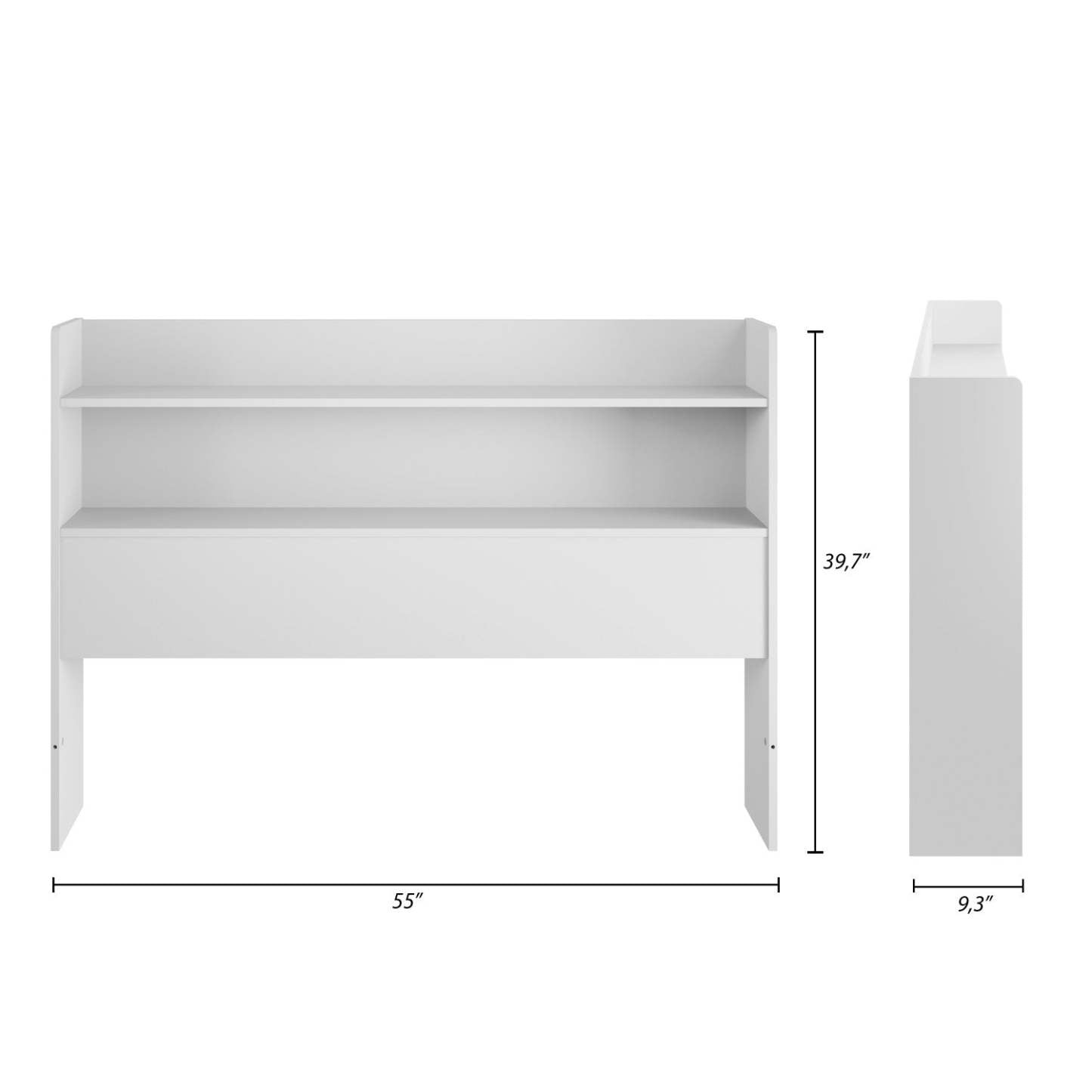 Nordika Hunter Full Bookcase Headboard - White|Tête de lit bibliothèque Hunter Nordika - blanche