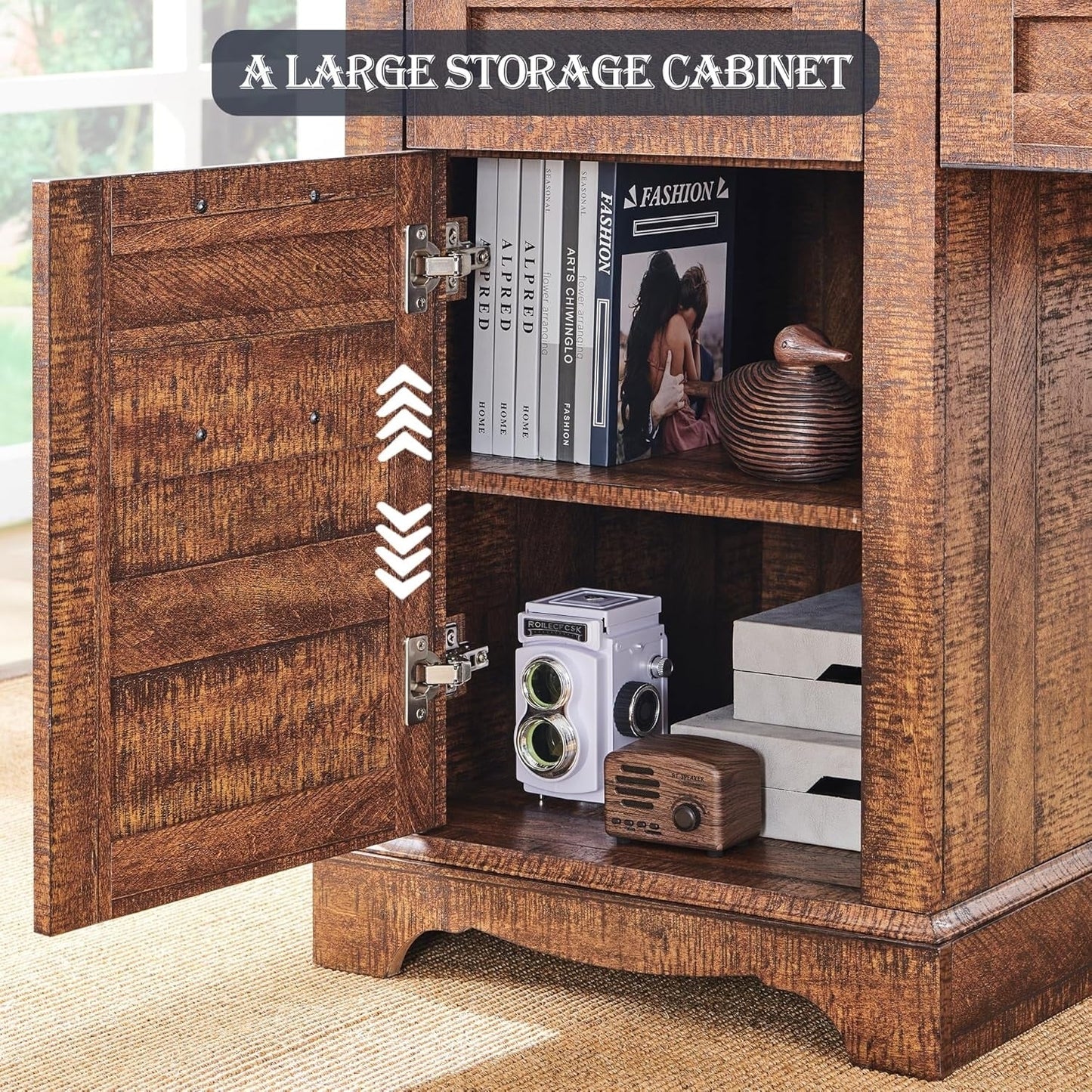 Bureau d'angle en bois style ferme, 60 pouces, pour ordinateur