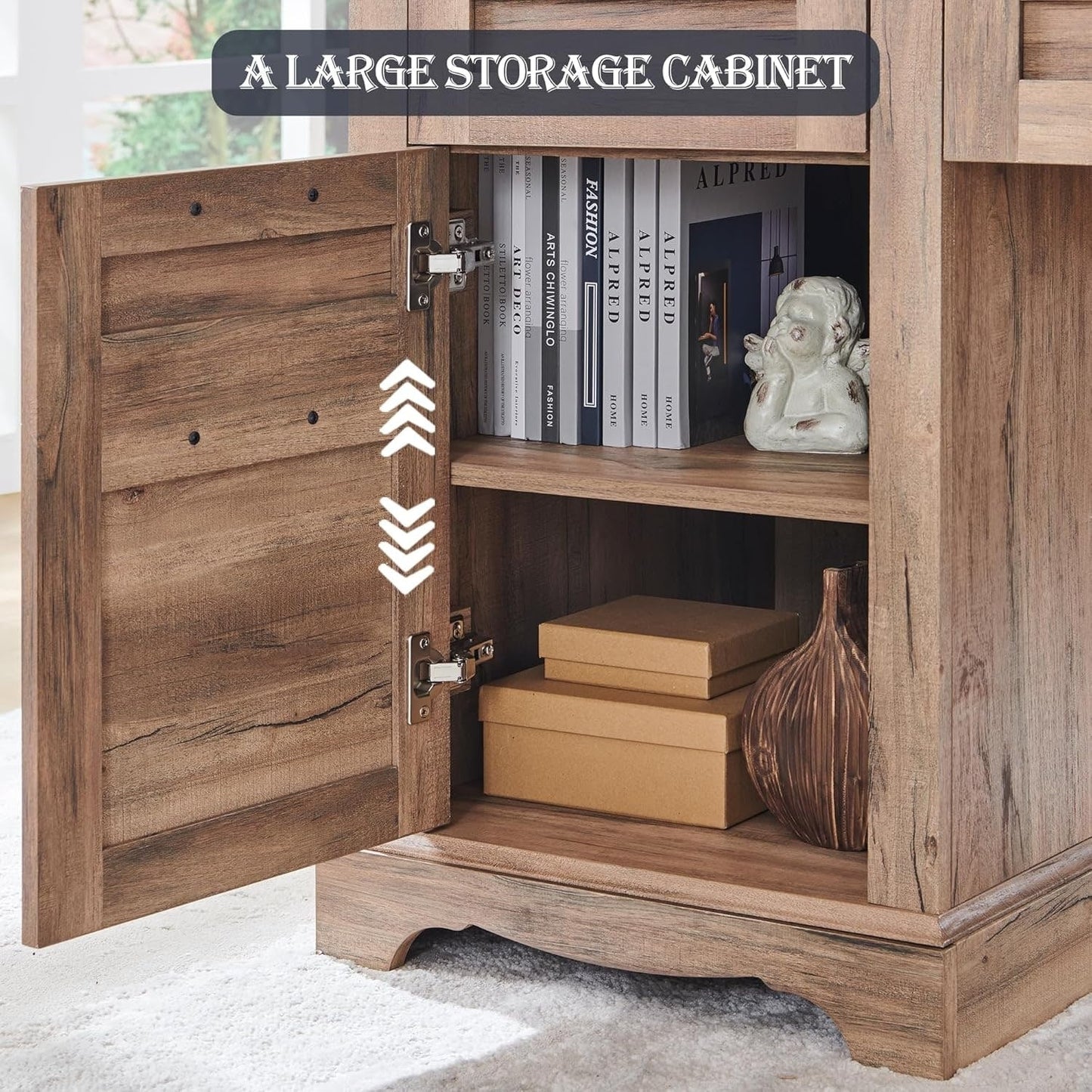 Bureau d'angle en bois style ferme, 60 pouces, pour ordinateur