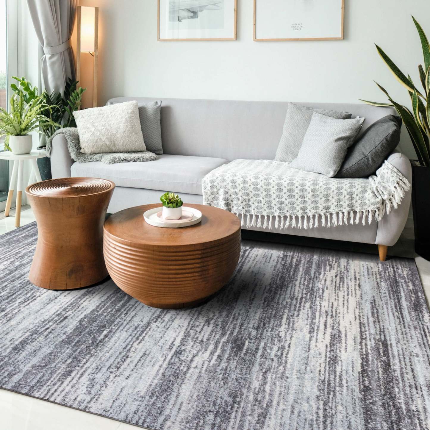 Tapis Roma Waves Gris 4x6 | Carpette Roma Waves grise 4 x 6 | D80GA0LZ