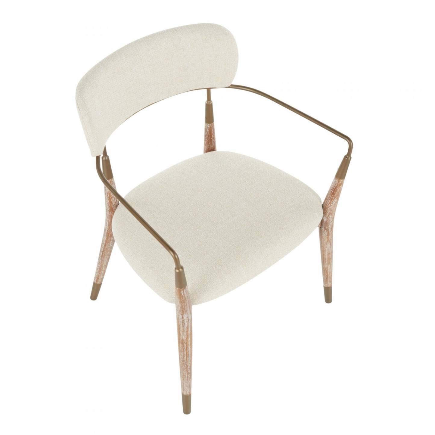 LumiSource Savannah Cream Fabric Contemporary Dining Chair - Ensemble de 2|Chaise de salle à manger contemporaine Savannah en tissu crème - ensemble de 2