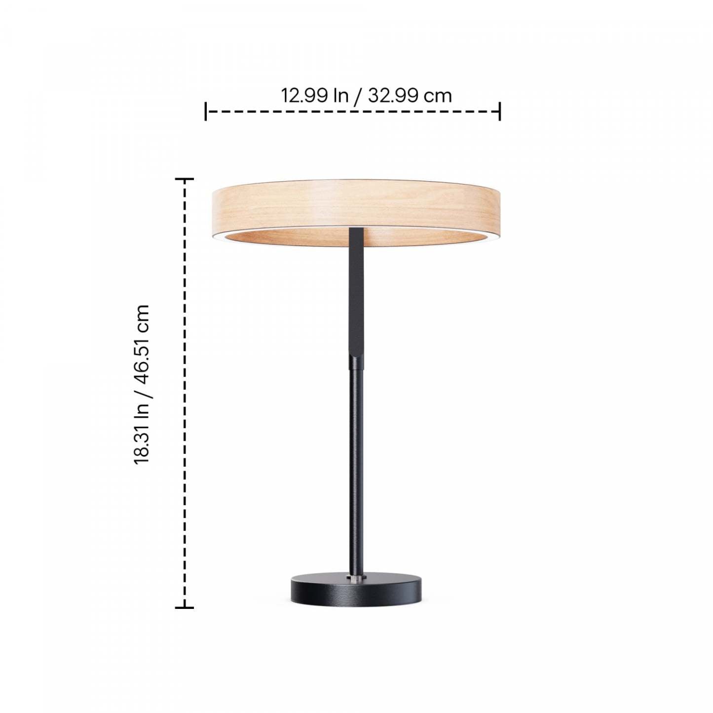 18 Lampe de table LED design coudée noir mat | Lampe de table à DEL de 18 po noir mat de conception inclinée