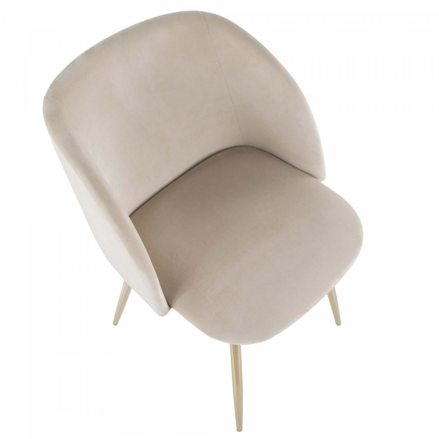 LumiSource Fran Cream Velvet Contemporary Dining Chair - Ensemble de 2|Chaise de salle à manger contemporaine Fran en velours crème - ensemble de 2