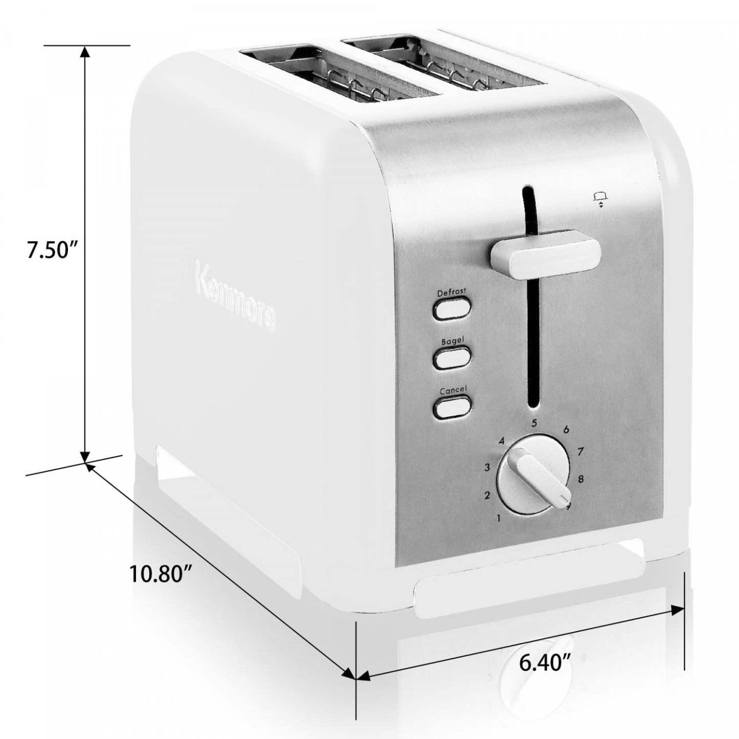 Kenmore 2-Slice Toaster White - KKTS2SW|Grille-pain Kenmore blanc à 2 tranches - KKTS2SW