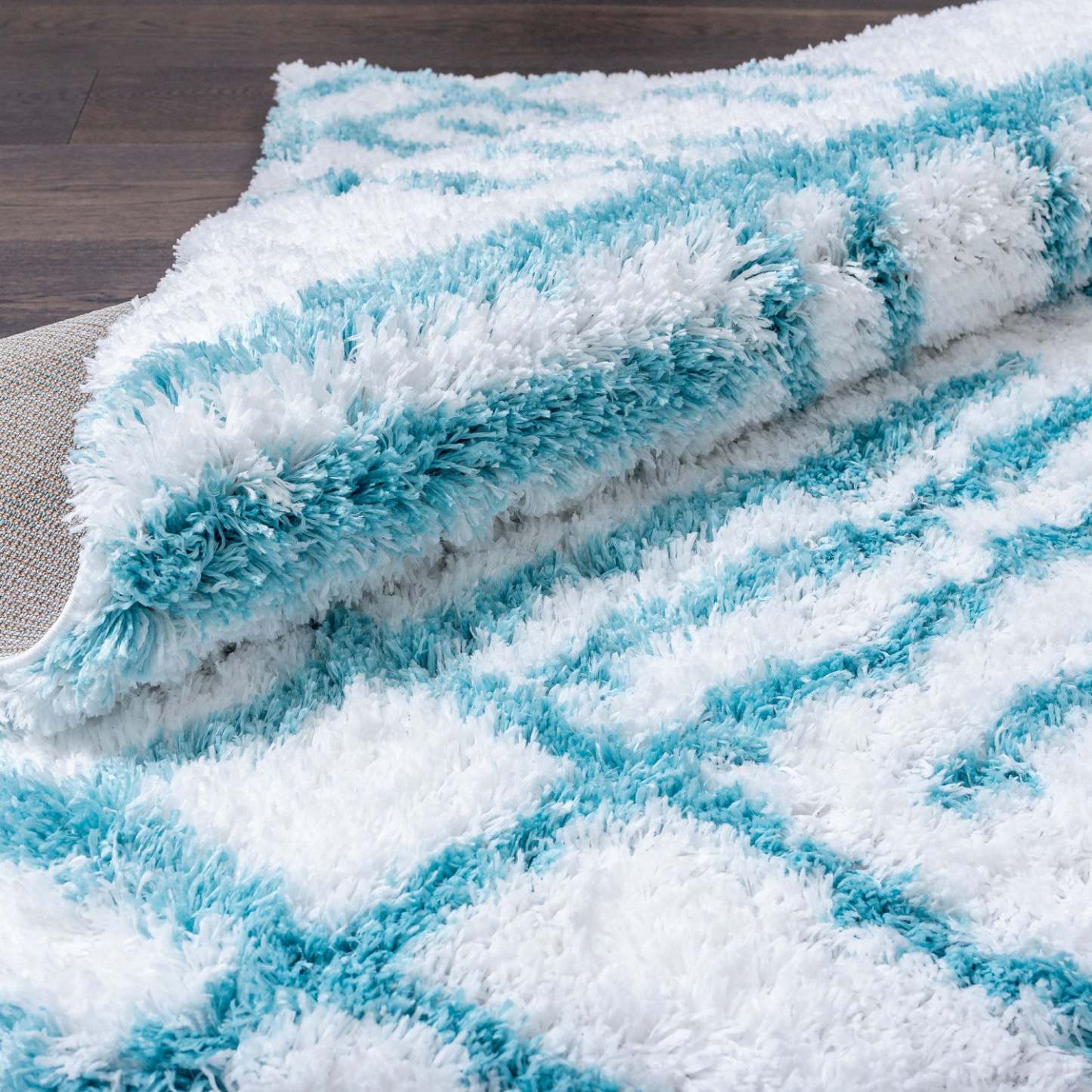 Tapis Ker Turquoise Lines 5x8 | Tapis Ker turquoise à rayures 5 x 8 | D80G75SF