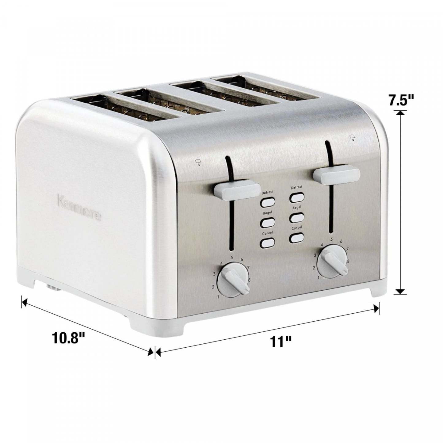 Kenmore 4-Slice Toaster with Dual Controls White - KKTSDC4SW|Grille-pain Kenmore à 4 tranches avec deux panneaux de commande, blanc - KKTSDC4SW